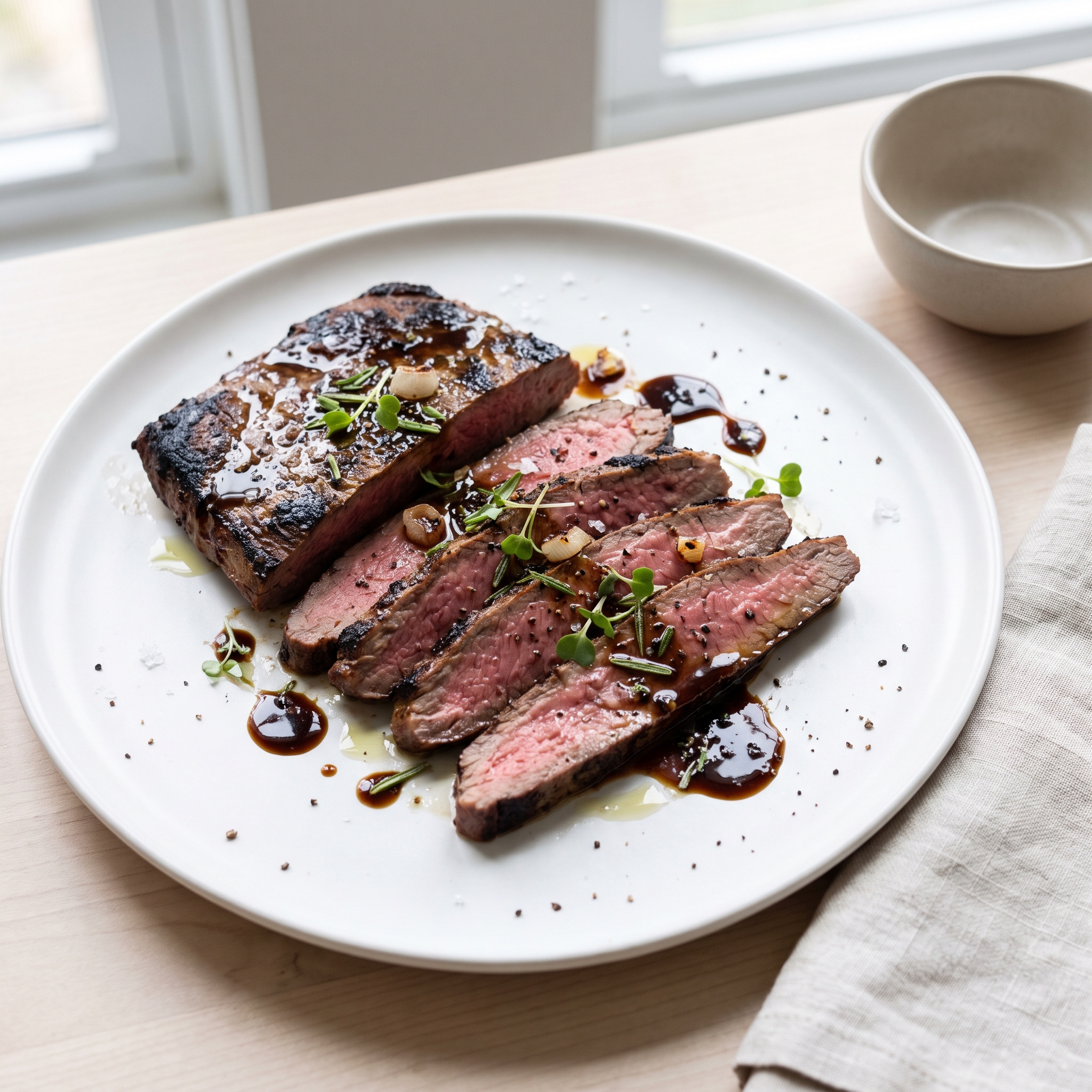 Sous Vide Rosemary-Garlic Flank Steak