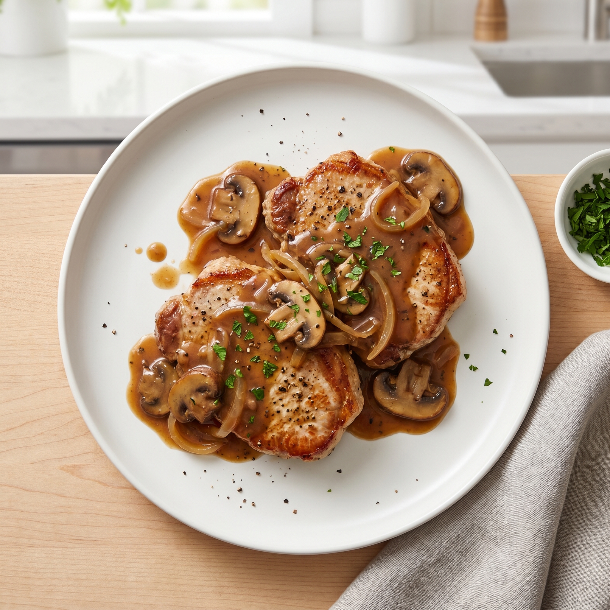 Southern-Style Pork Chops with Brown Gravy