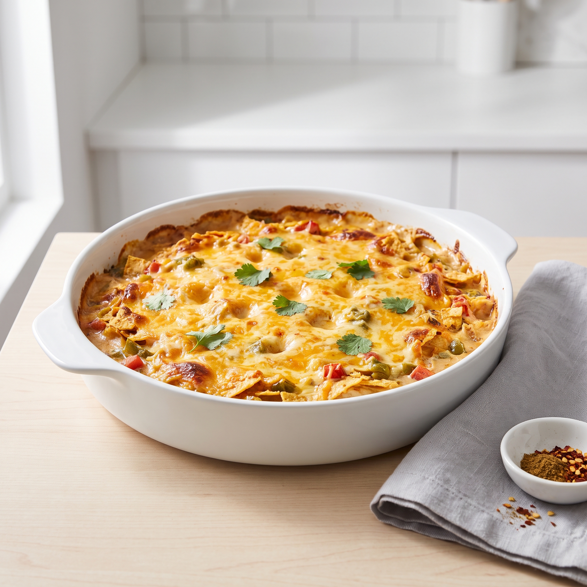 Southwest Chicken Chip Casserole