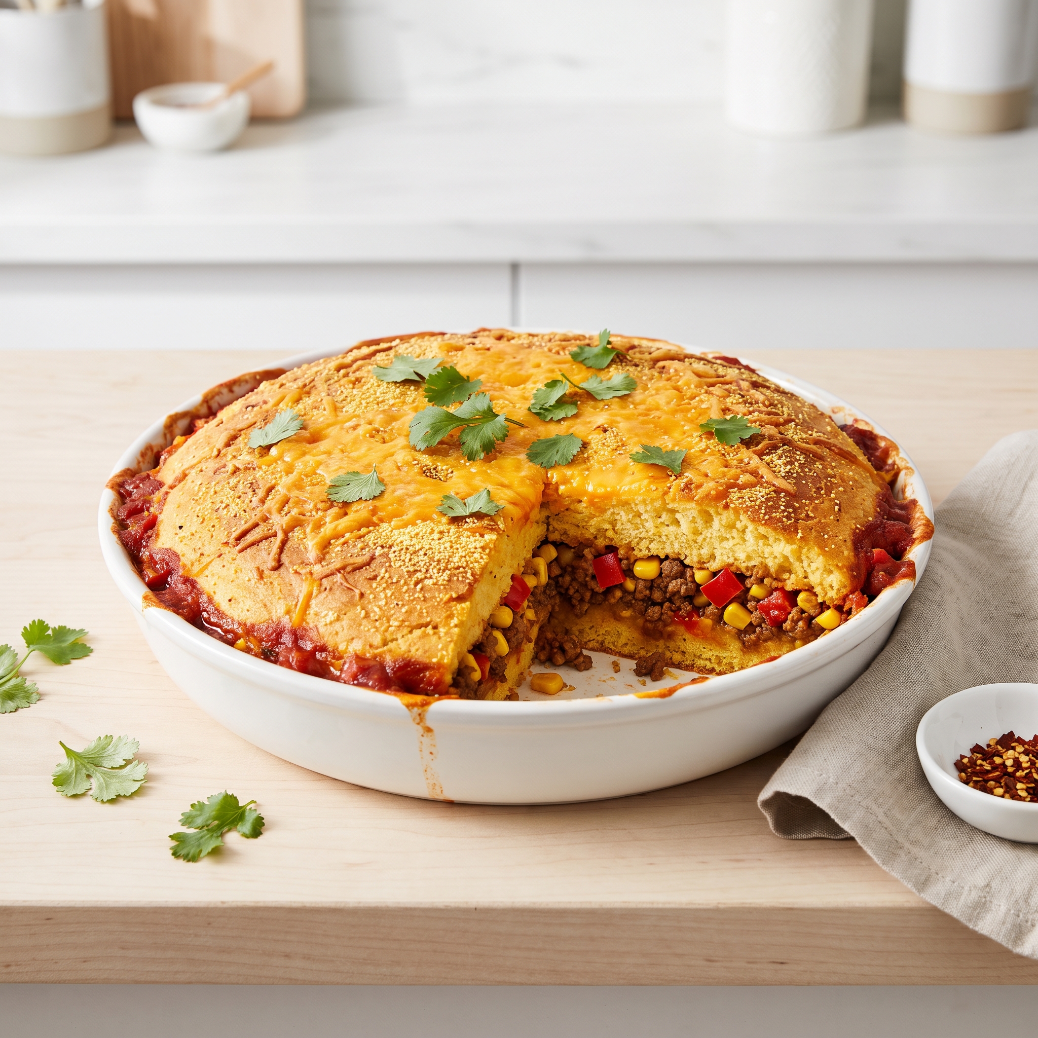 Southwest Cornbread Beef Casserole