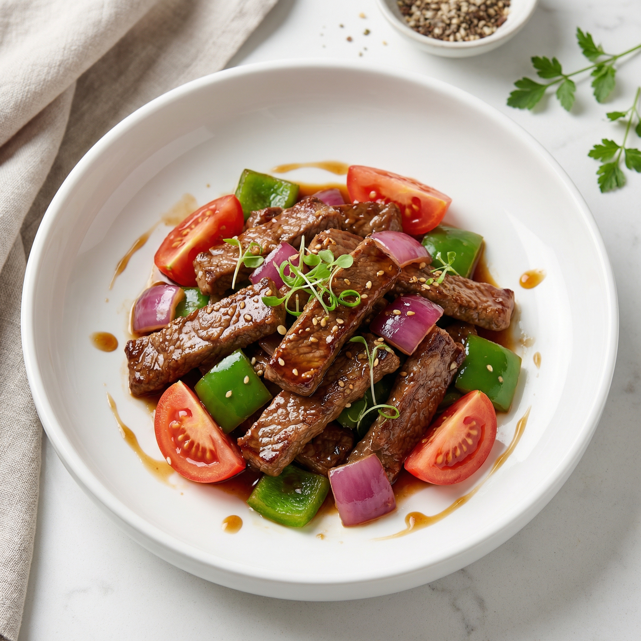 Chinese-Style Pepper Steak Stir-Fry
