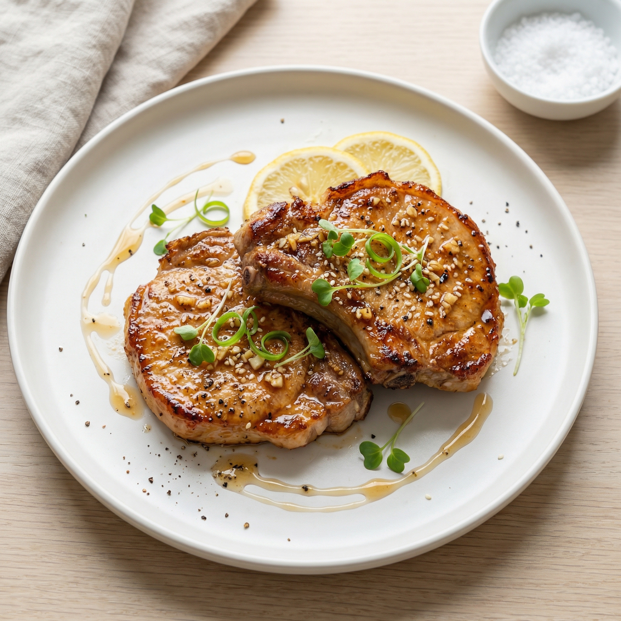 Oven-Baked Lemon Soy Pork Chops