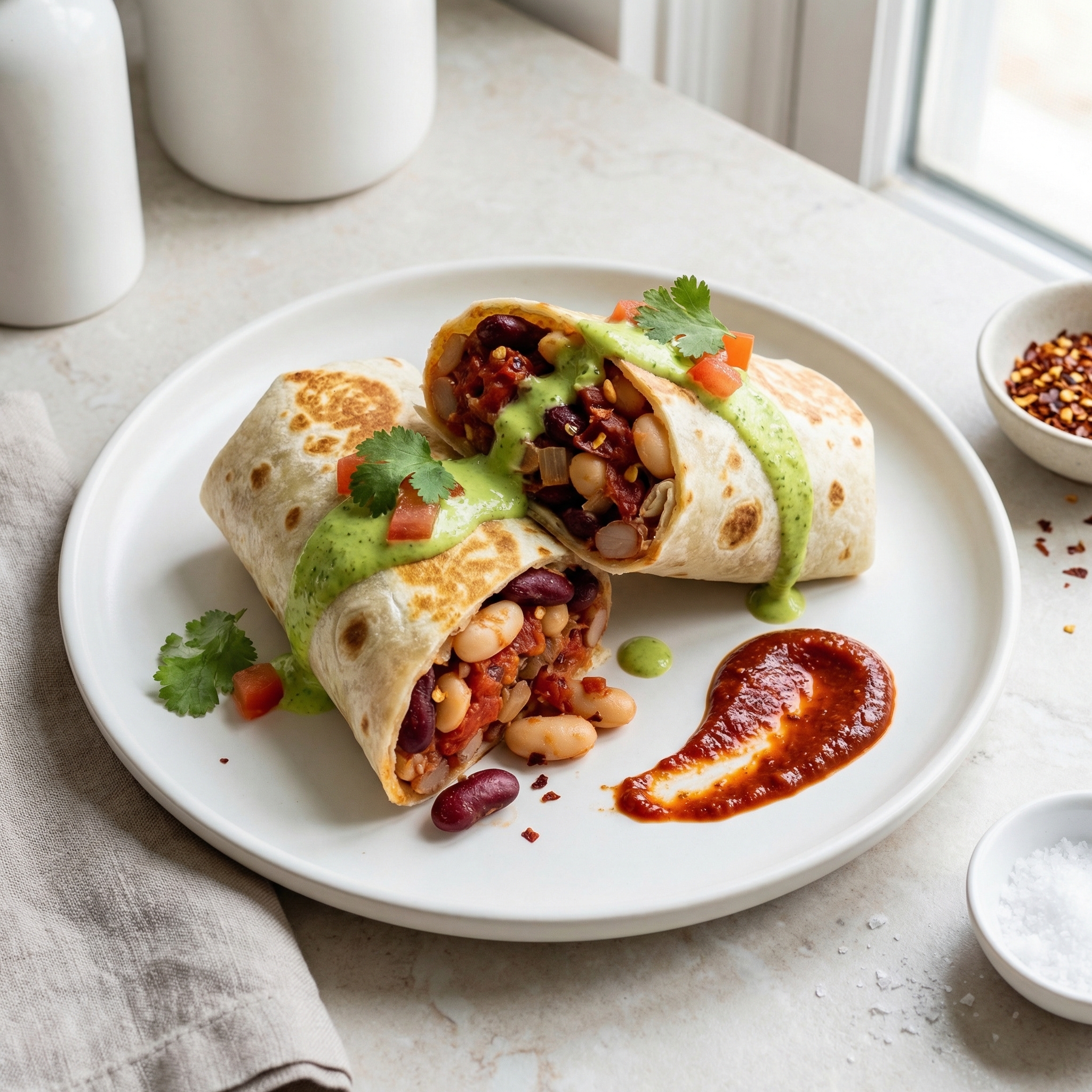 Hearty Bean-Packed Vegetarian Burritos
