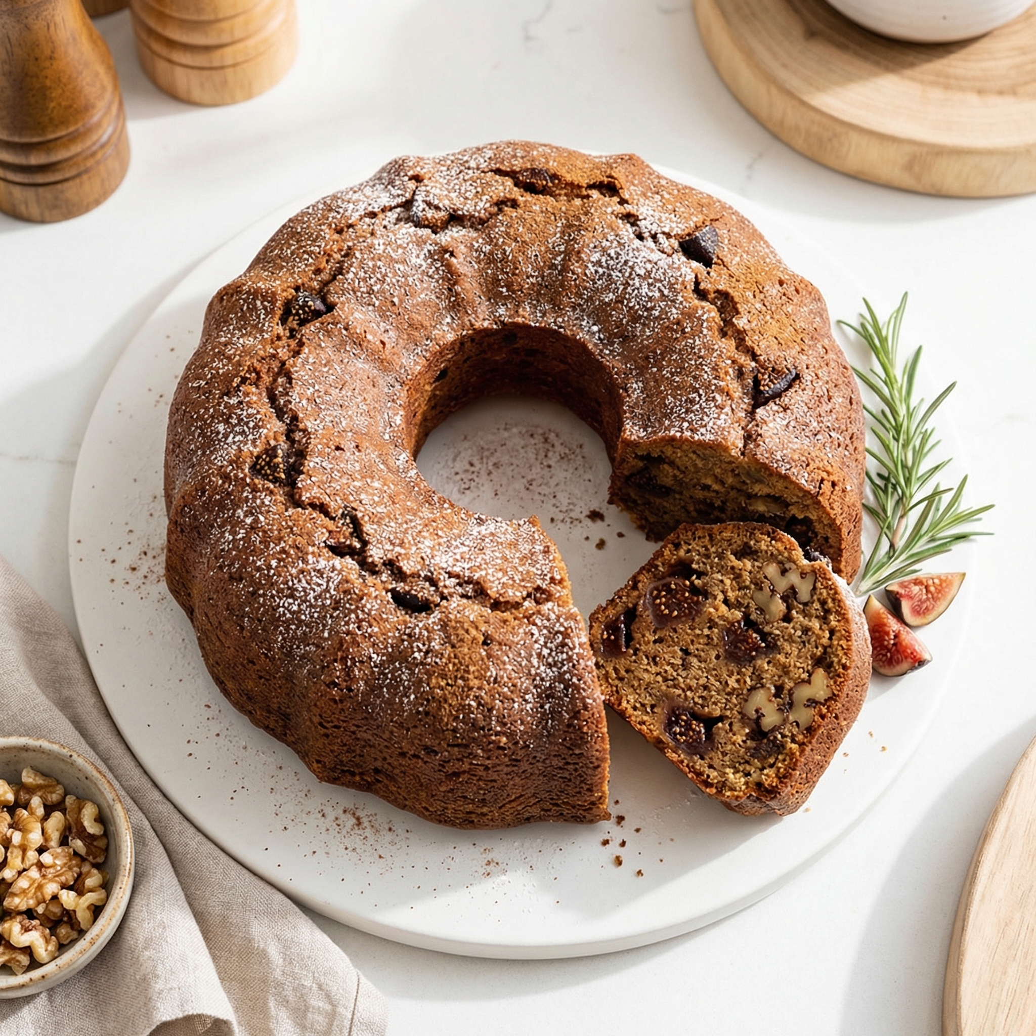 Spiced Fig Walnut Cake