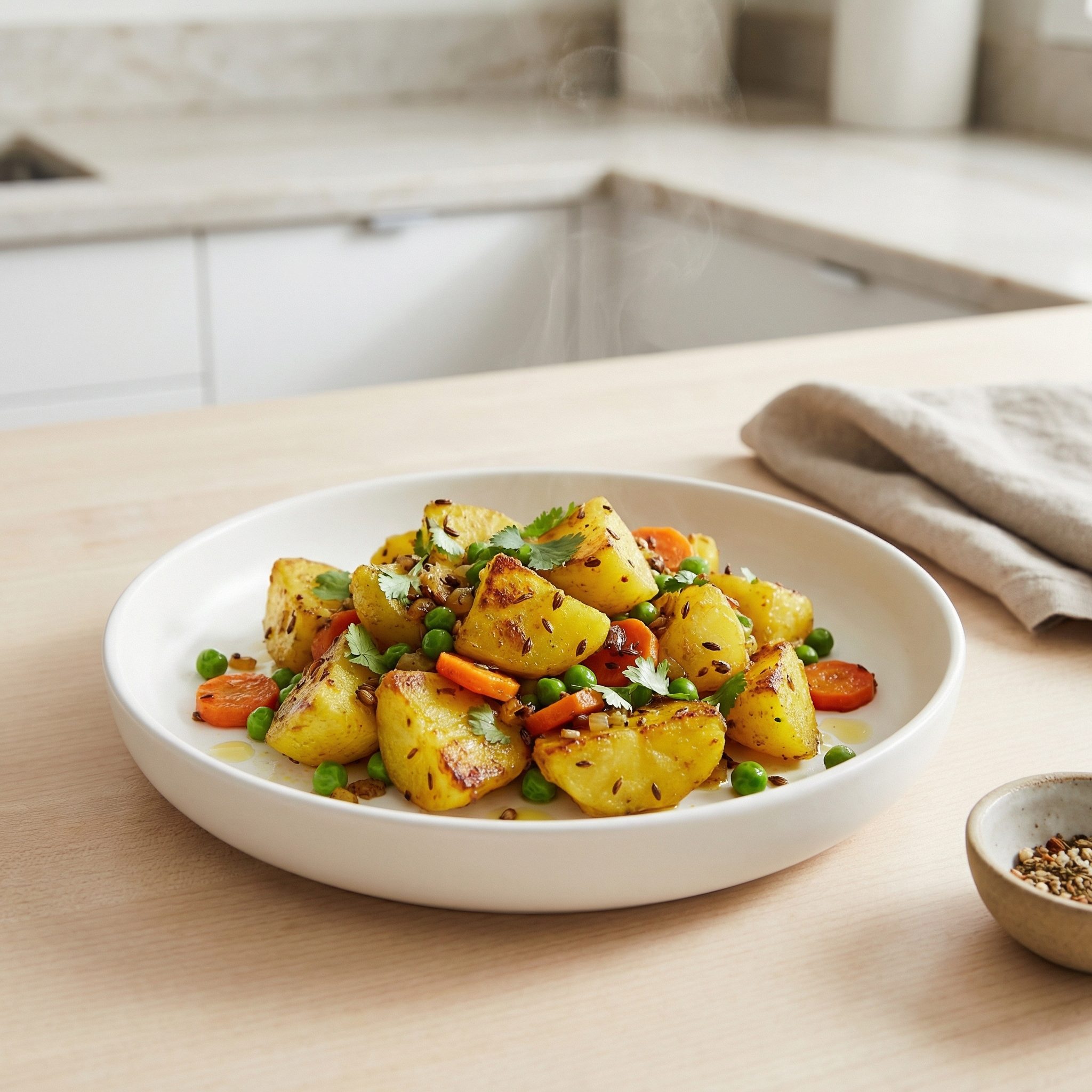 Indian Carrots, Peas and Potatoes