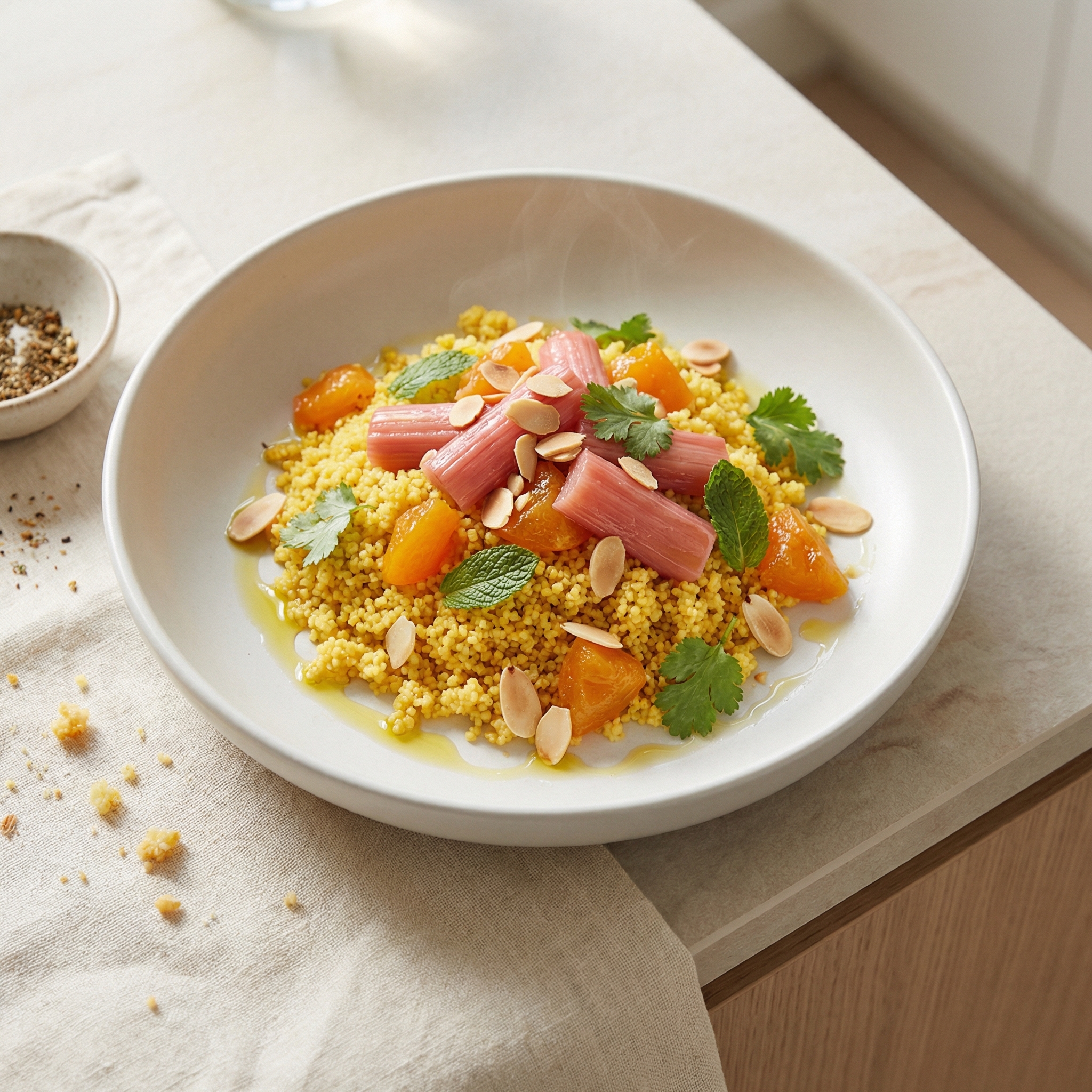 Moroccan Couscous with Rhubarb