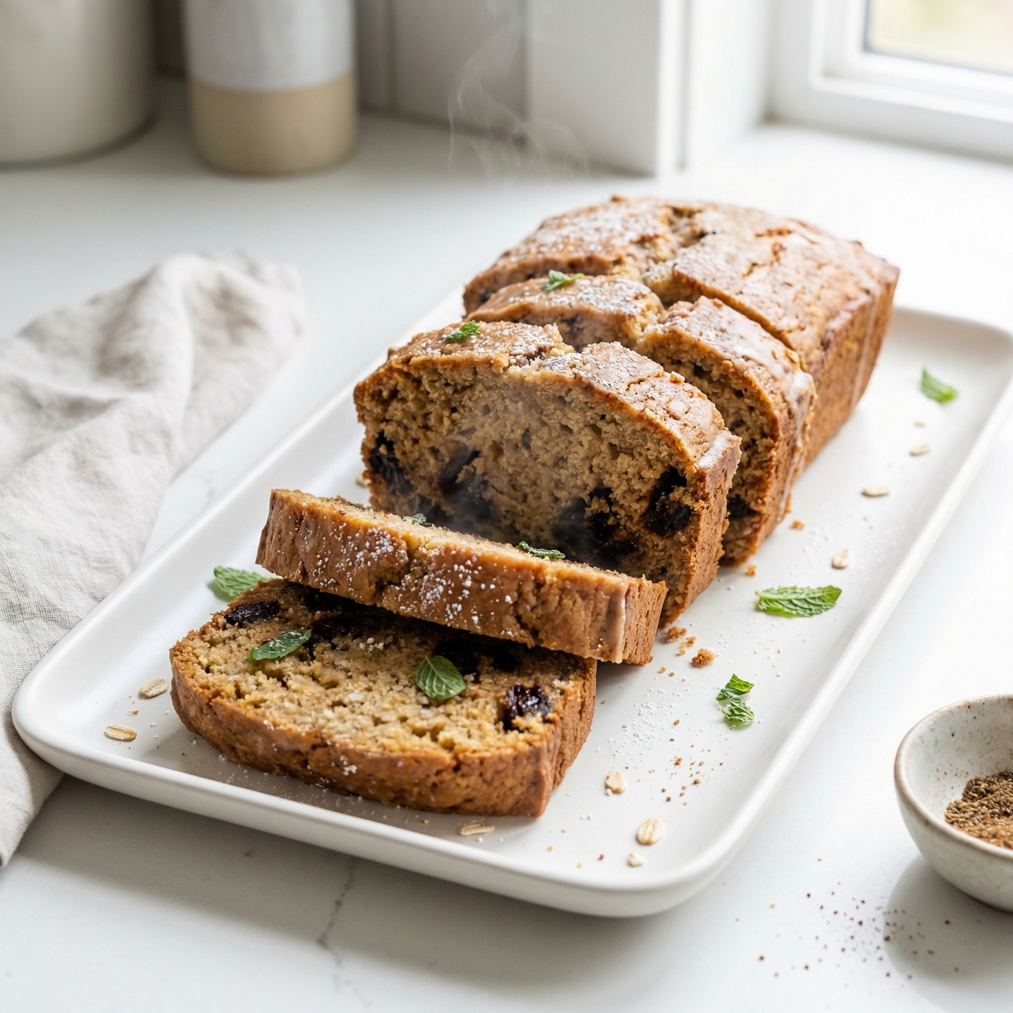 Spiced Prune and Yogurt Oat Loaf