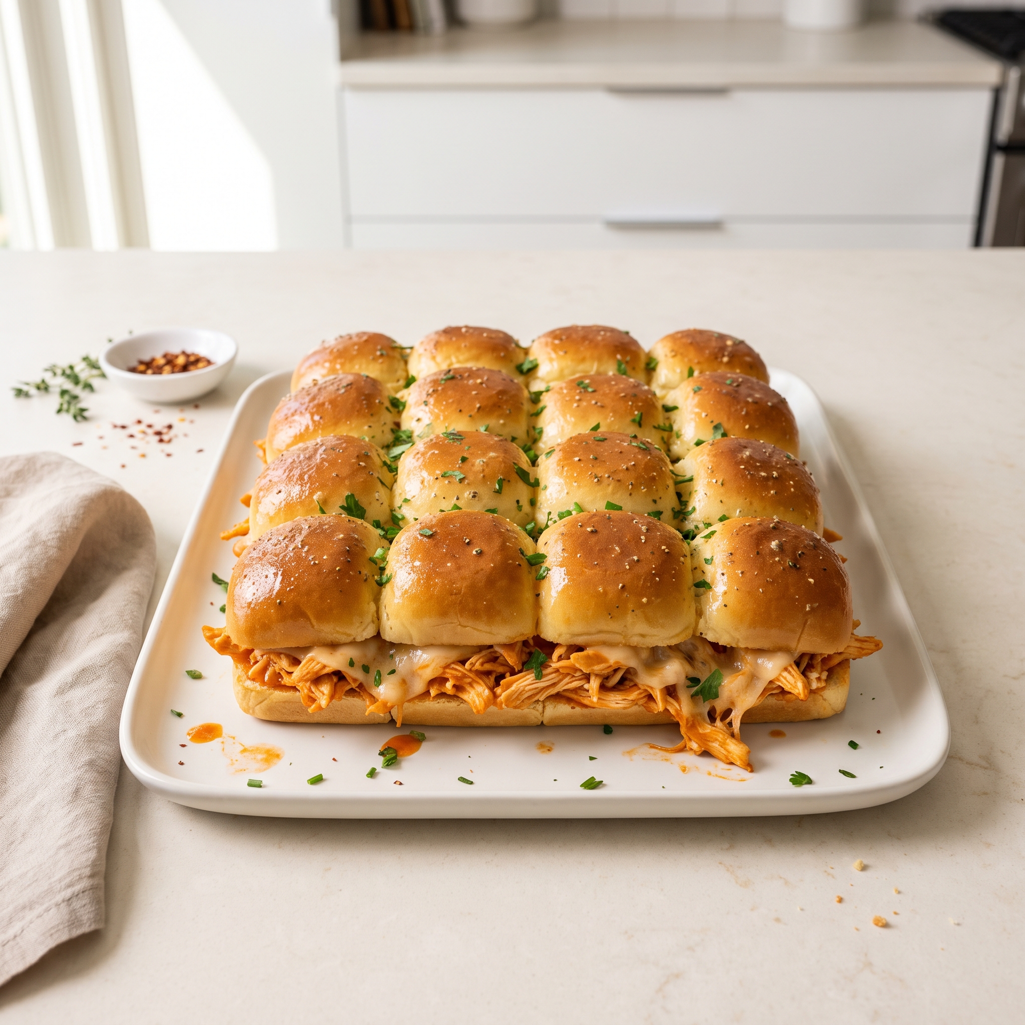 Spicy Buffalo Chicken Mini Sandwiches