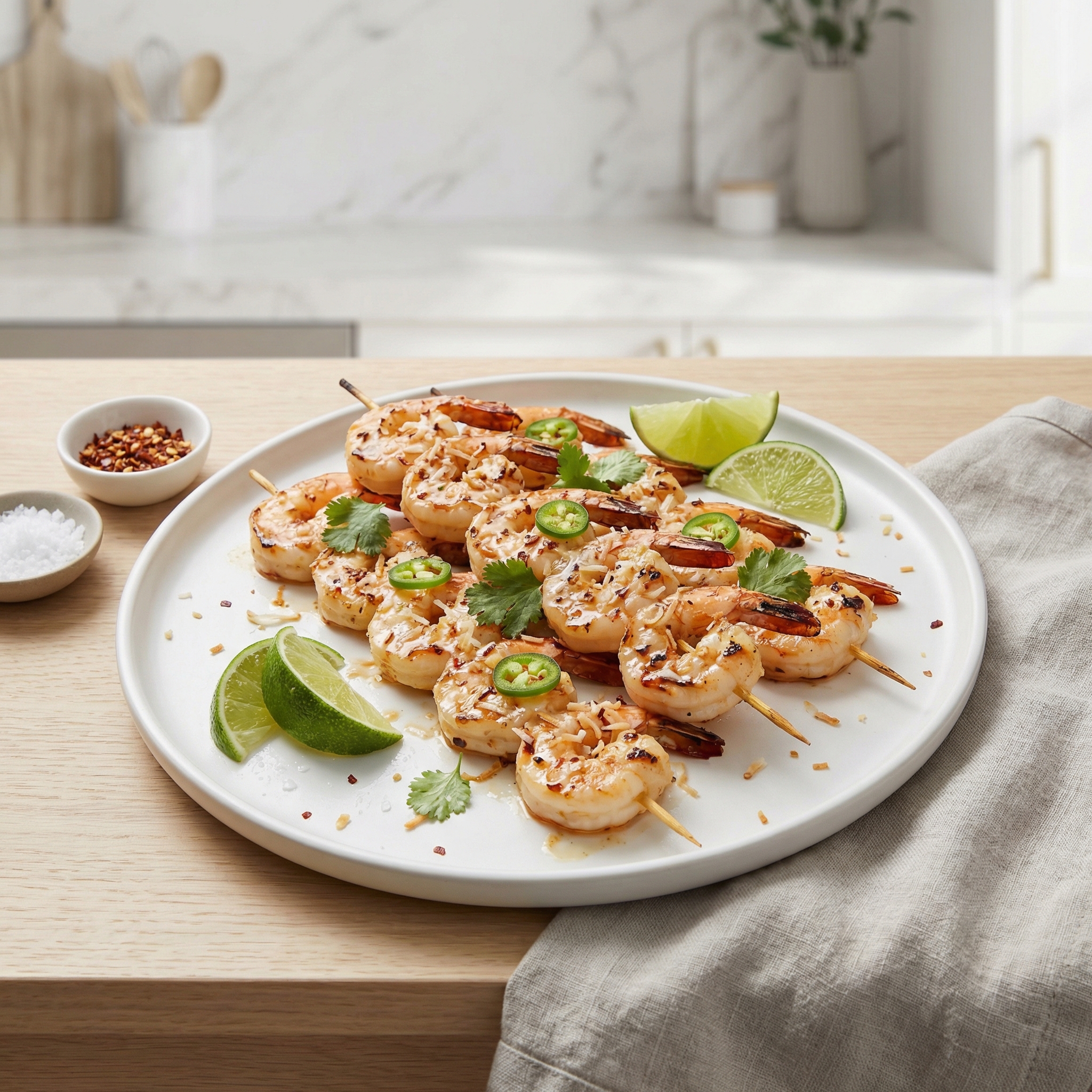 Spicy Coconut and Lime Grilled Shrimp