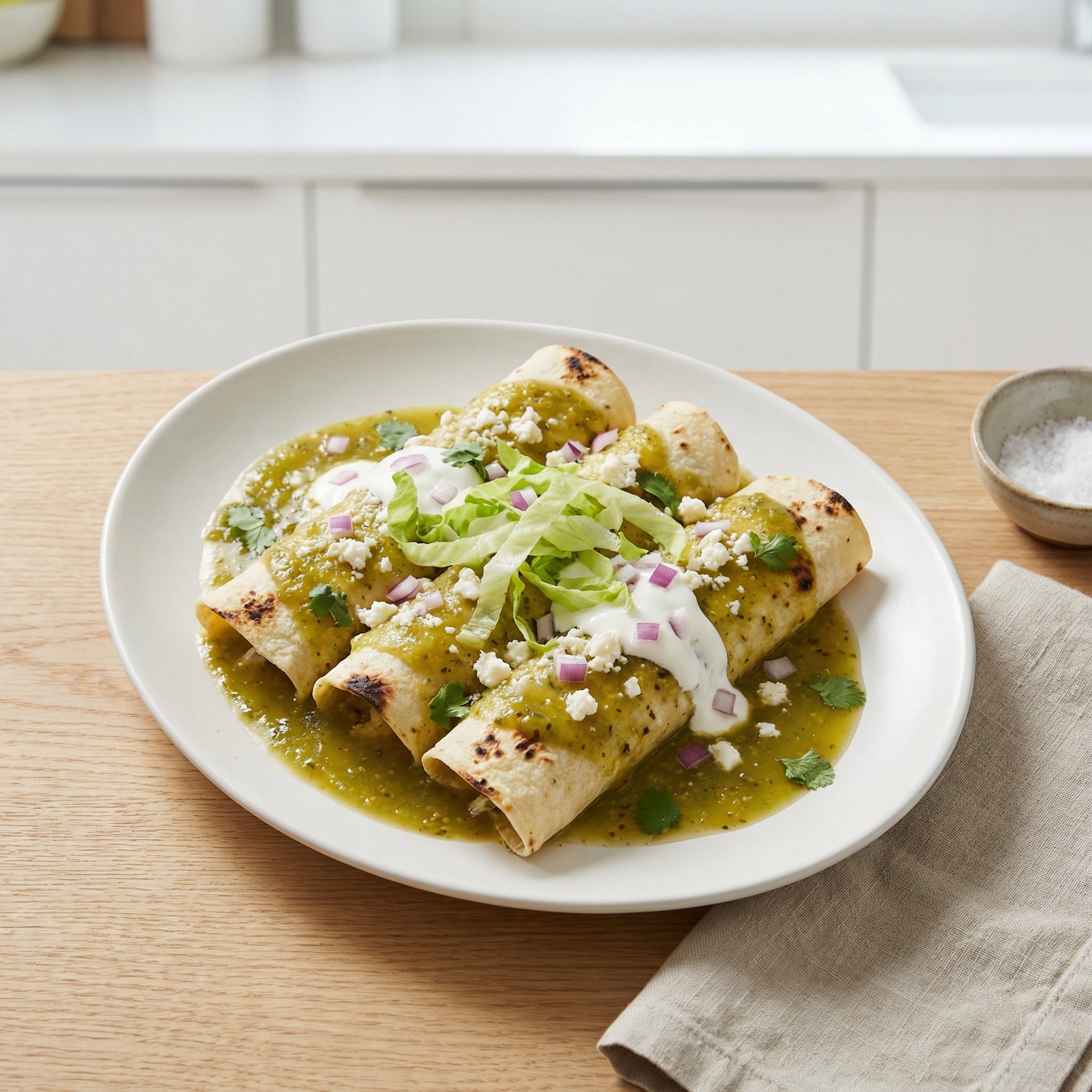 Fiery Queso Enchiladas Verdes