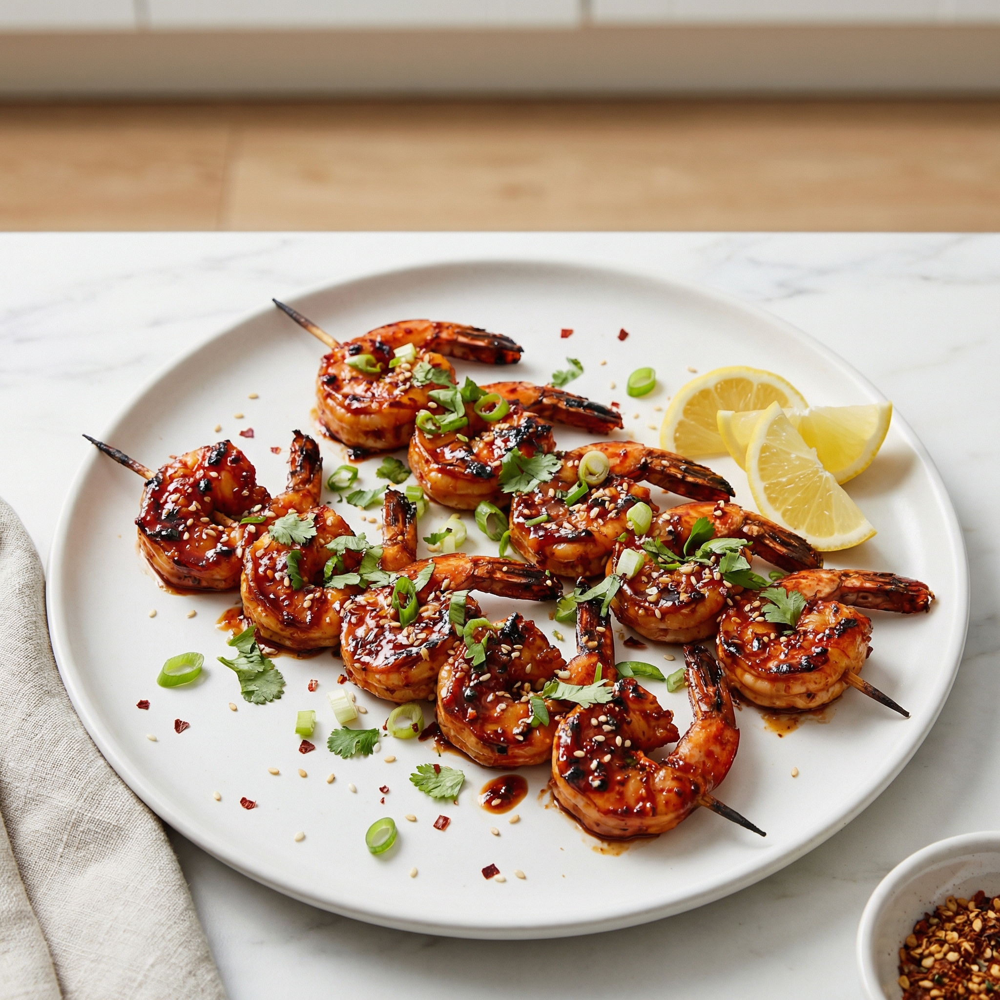 Fiery Marinated Grilled Shrimp Skewers