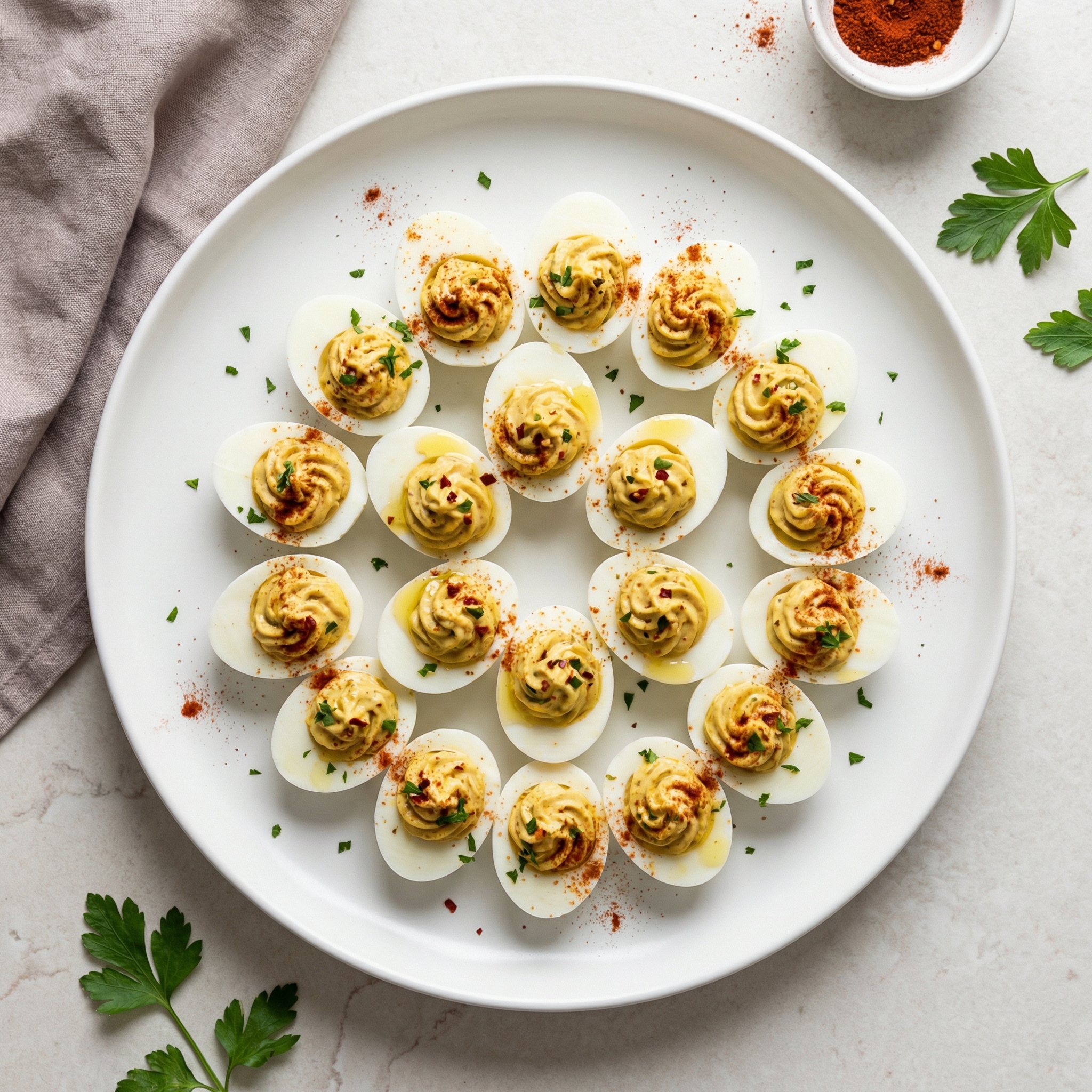 Spicy Italian Deviled Eggs