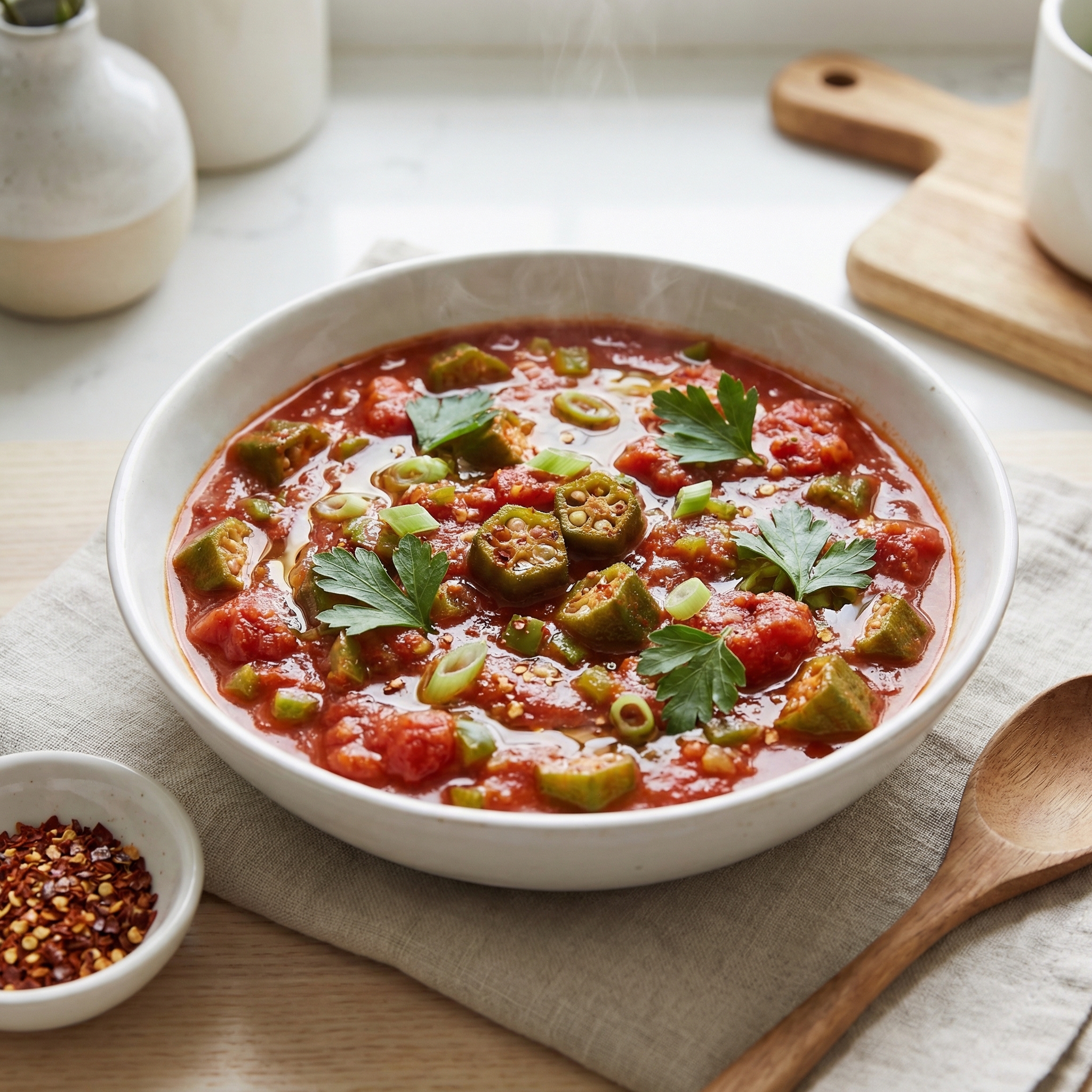 Tomato-Braised Okra Skillet