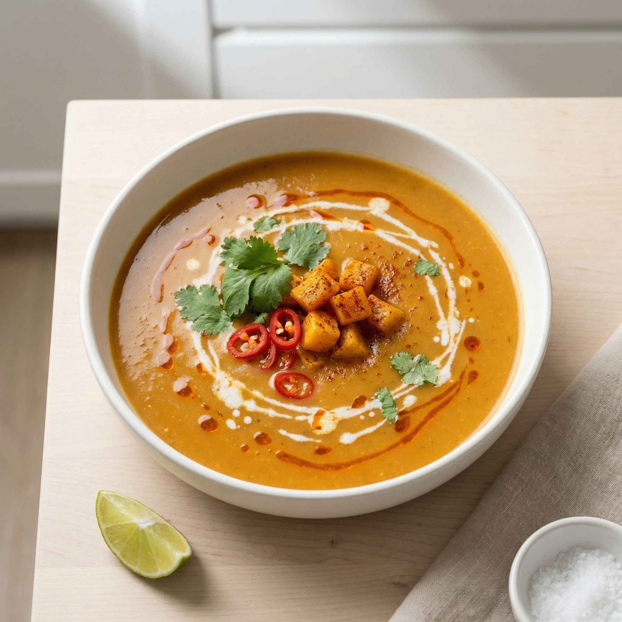 Thai-Style Spicy Curry Butternut Squash Soup