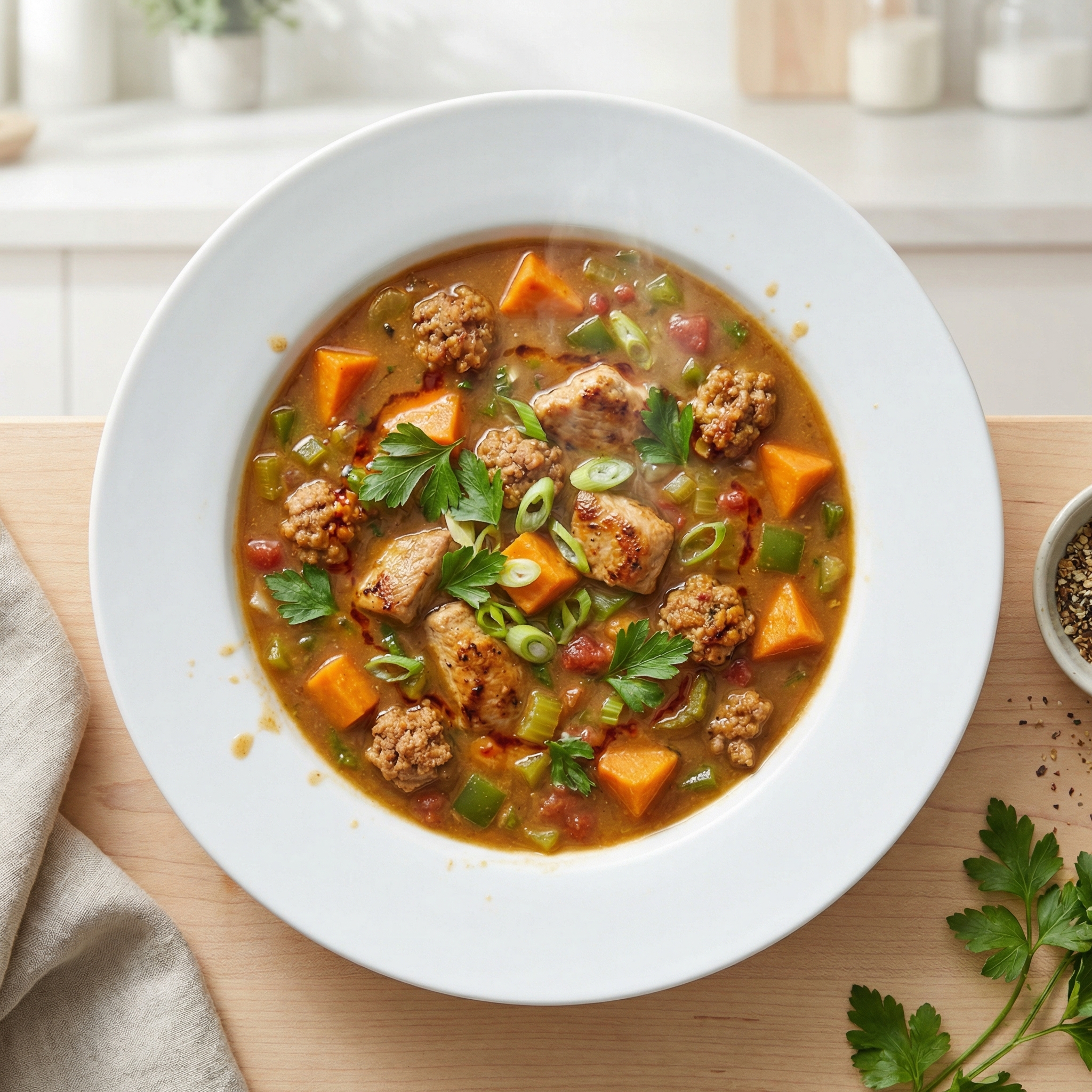 Turkey and Sweet Potato Cajun Gumbo
