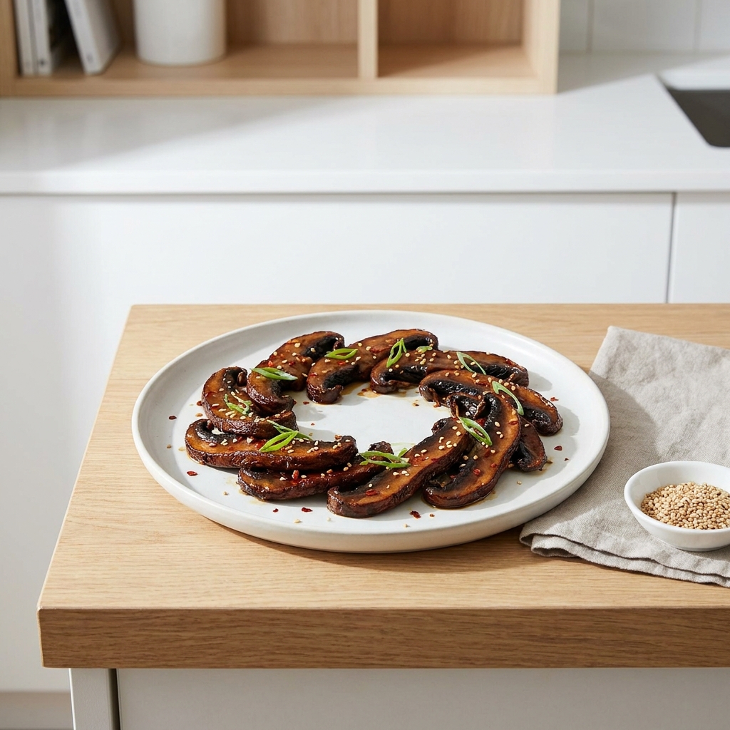Spicy Vegan Portobello Mushroom Jerky