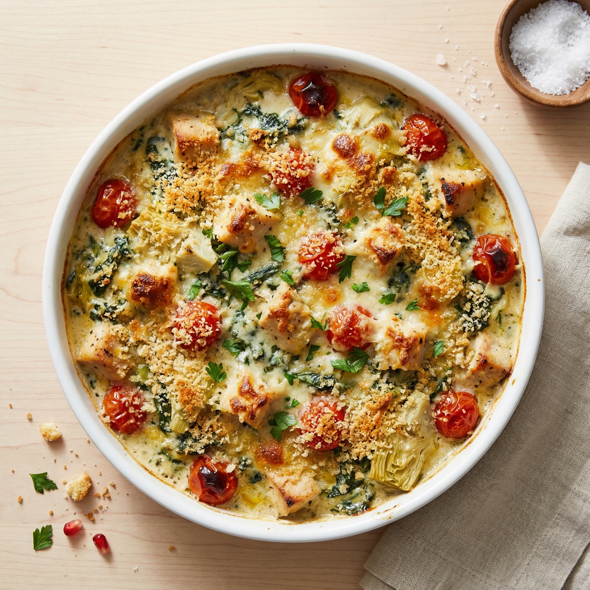 Spinach Artichoke Chicken Bake