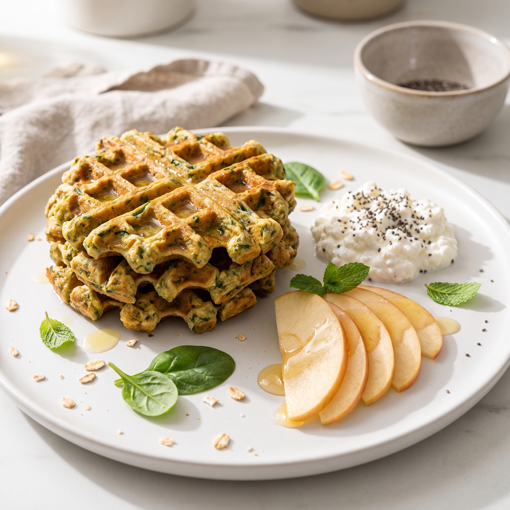 Spinach Power Waffles