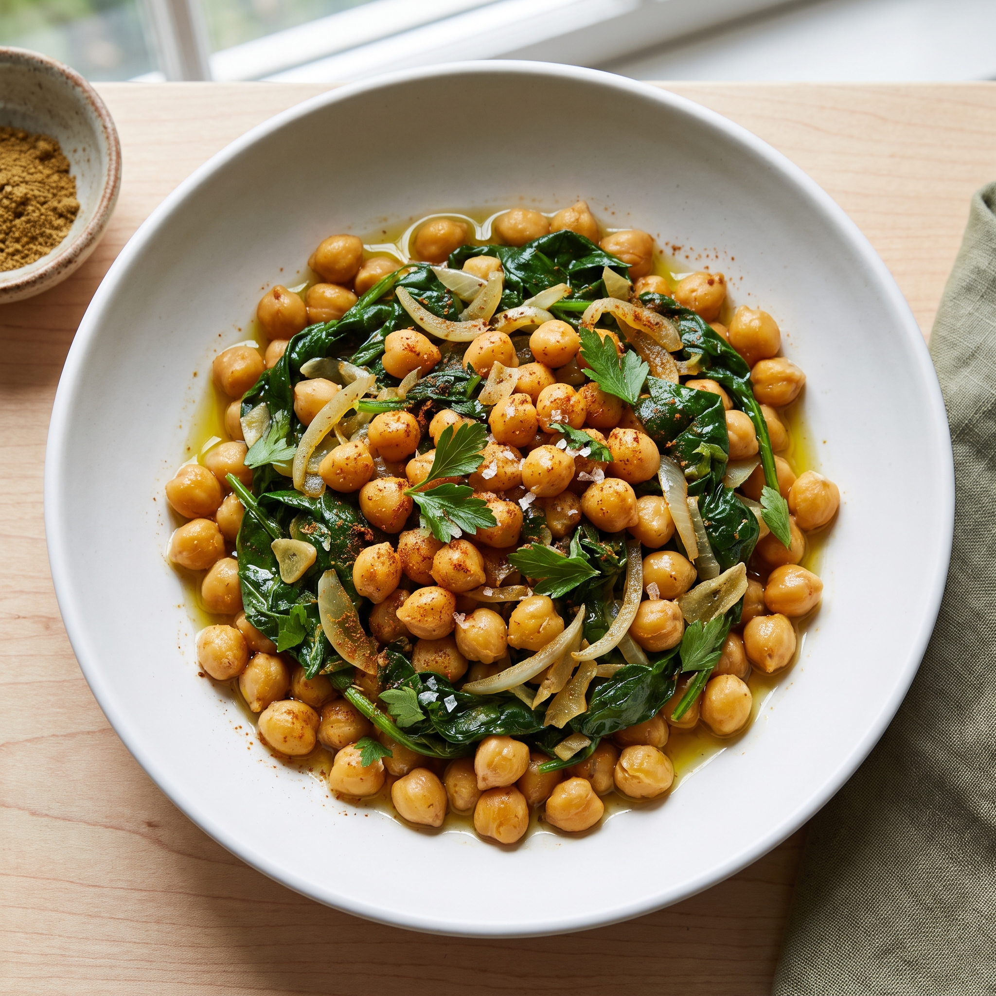 Spinach and Chickpeas Tapas (Espinacas con Garbanzos)