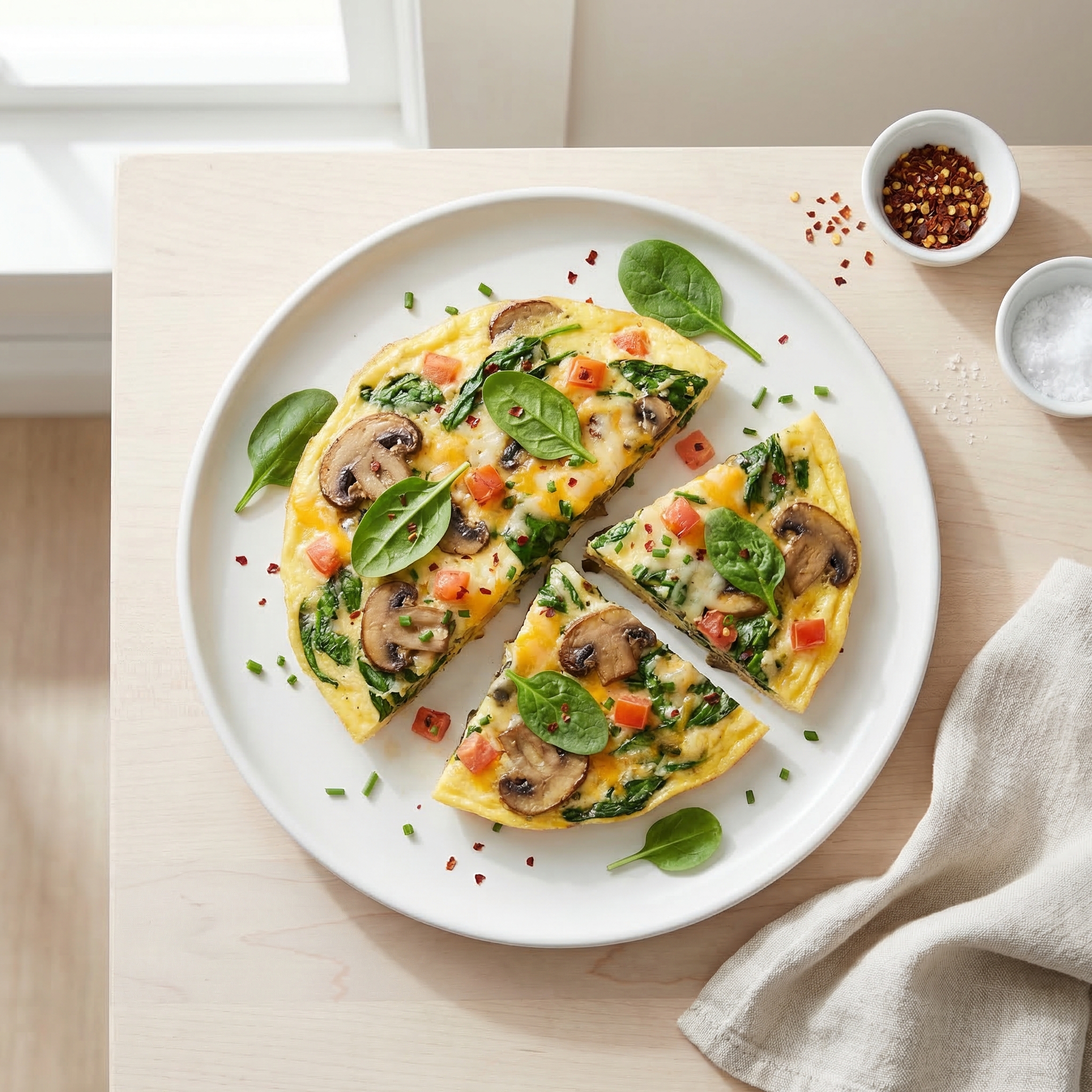 Mushroom and Spinach Egg-White Omelet