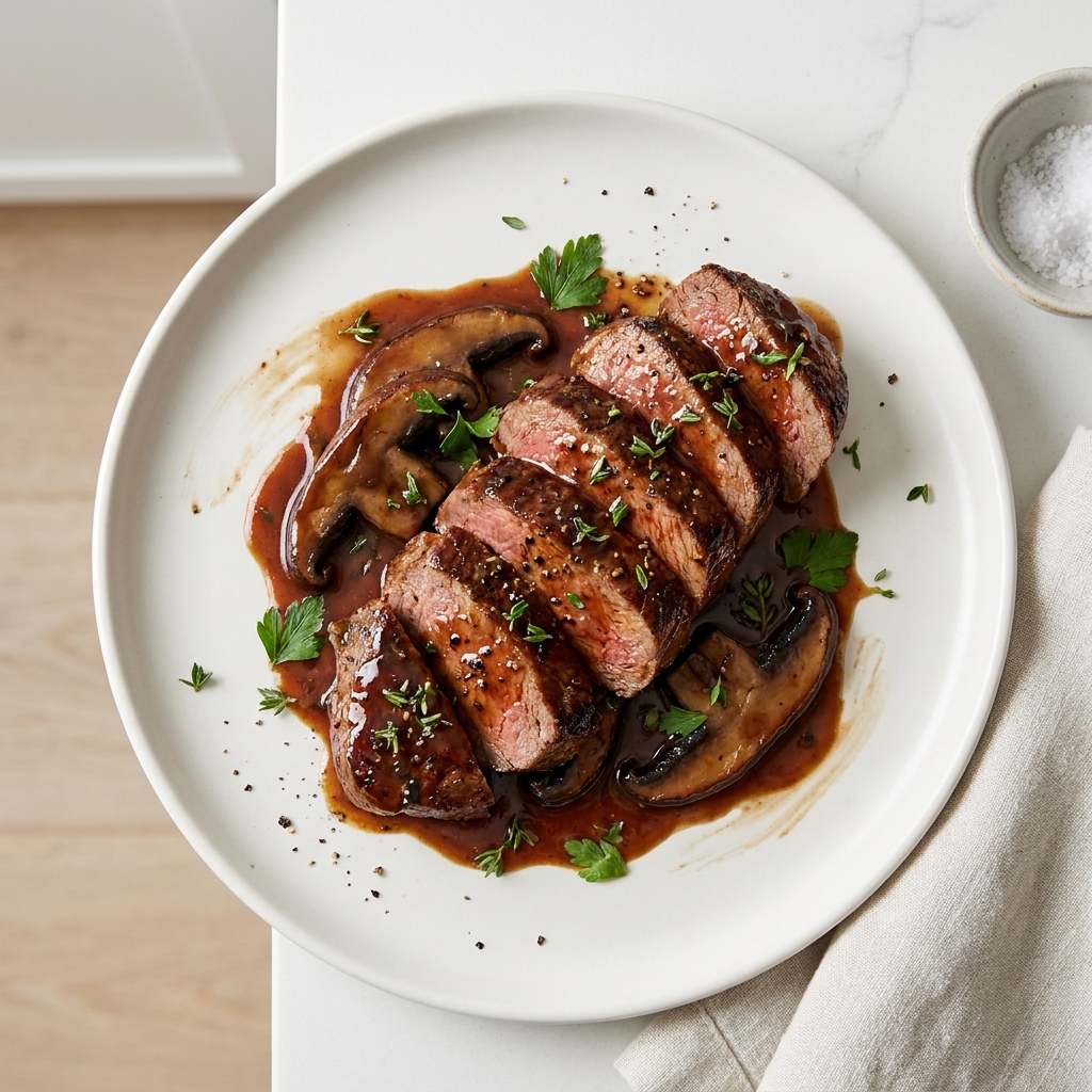 Steak Tips with Mushroom Sauce