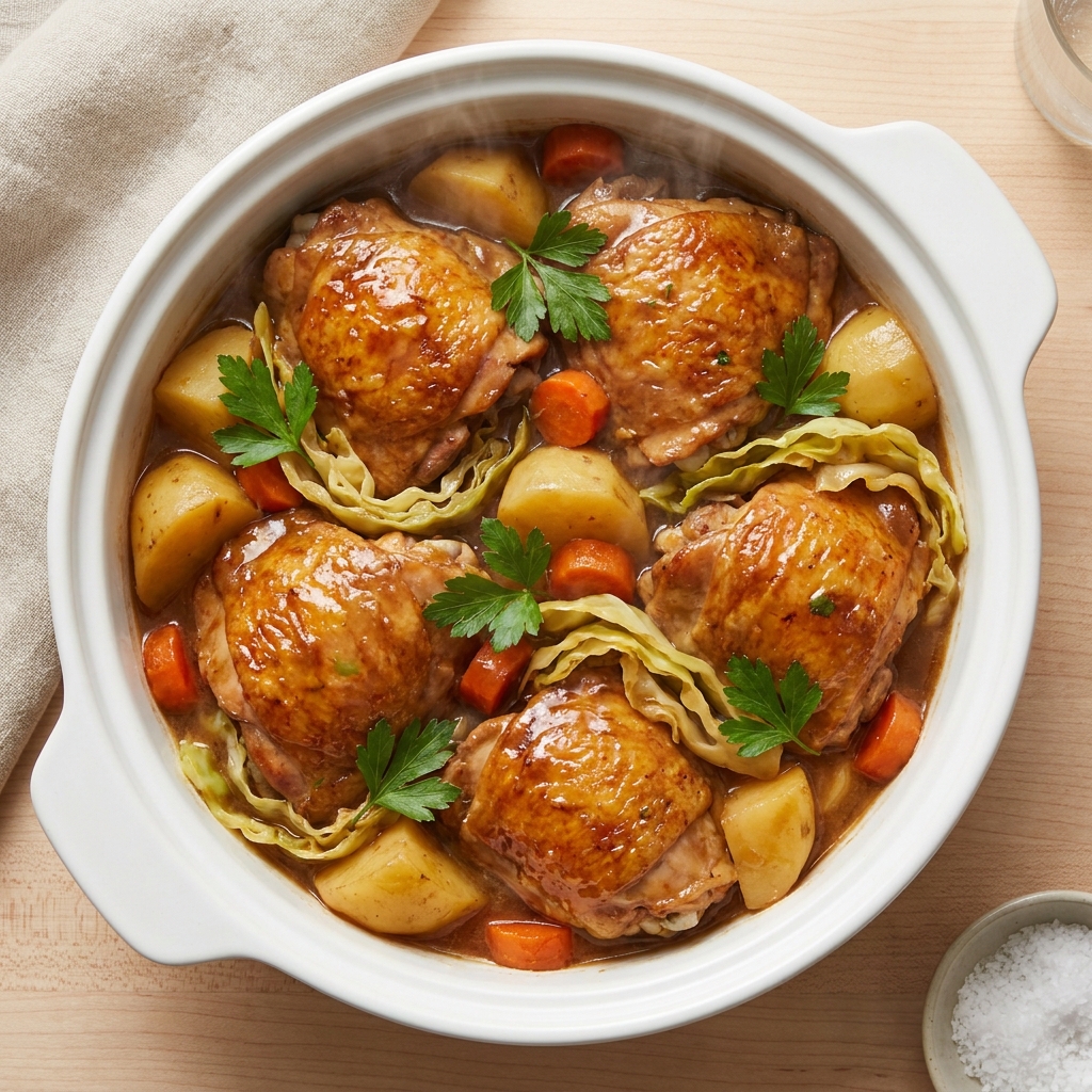 Stout-Braised Chicken Thighs