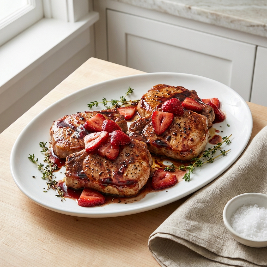 Strawberry Balsamic Pork Chops