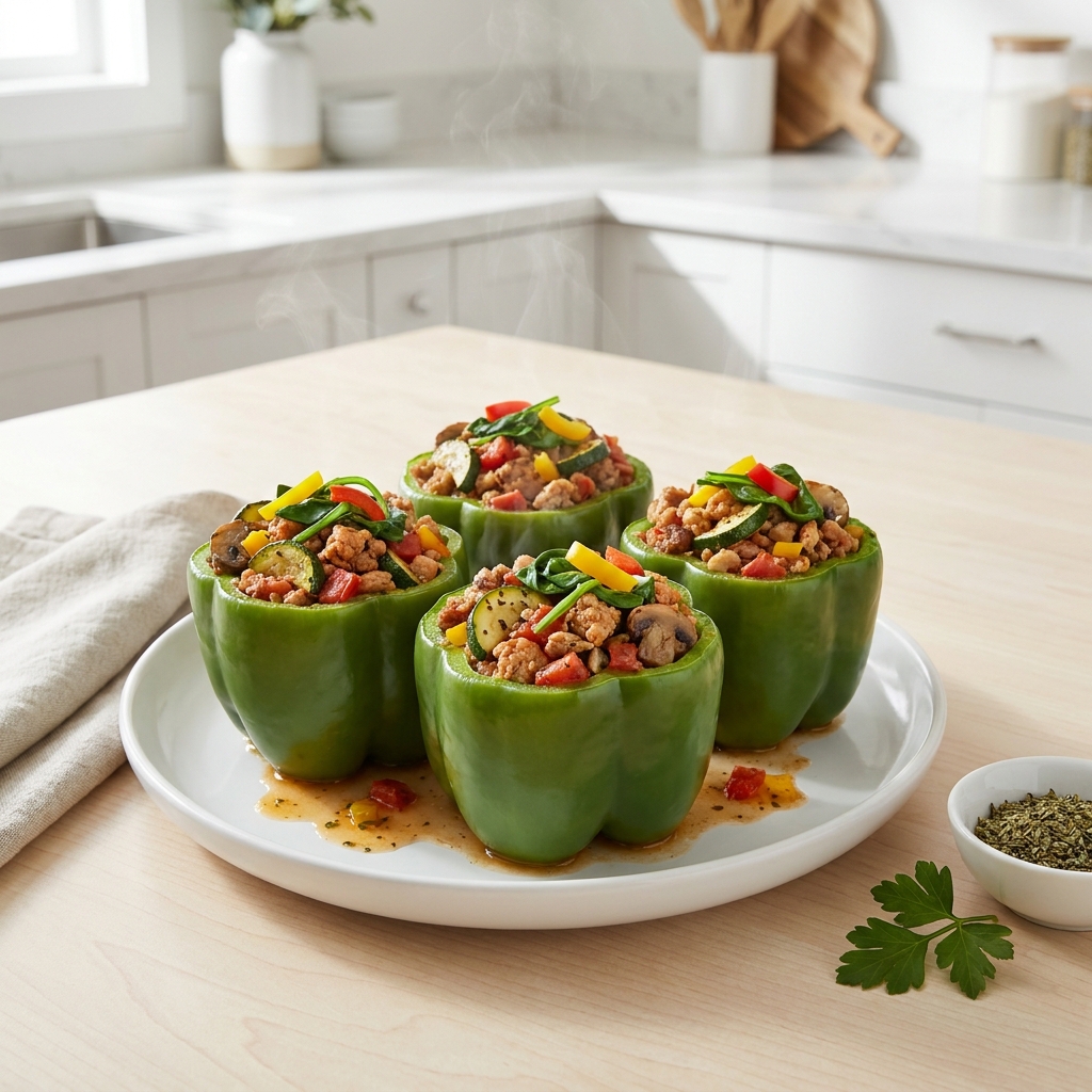 Stuffed Peppers with Turkey and Vegetables