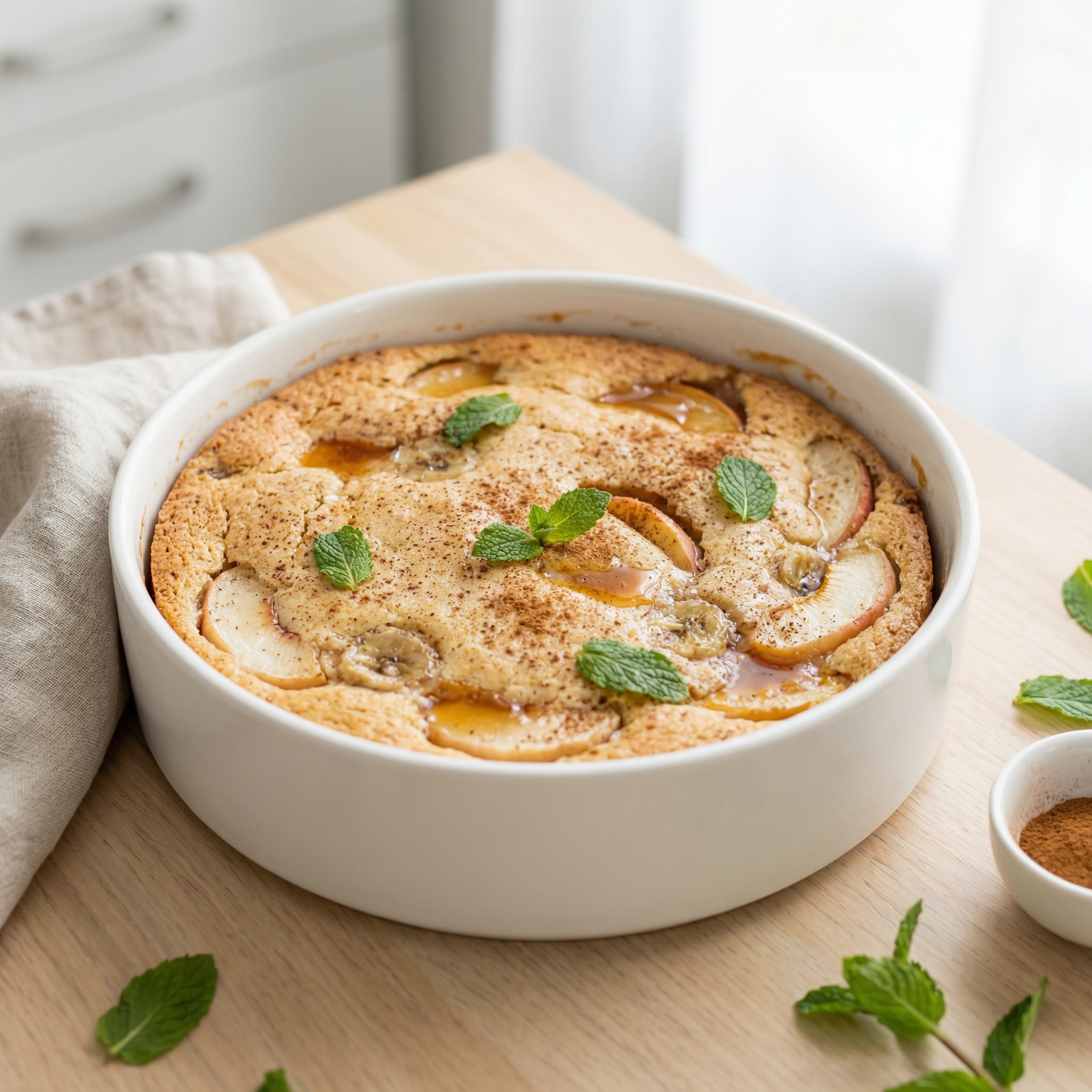 No-Sugar Peach and Banana Cobbler