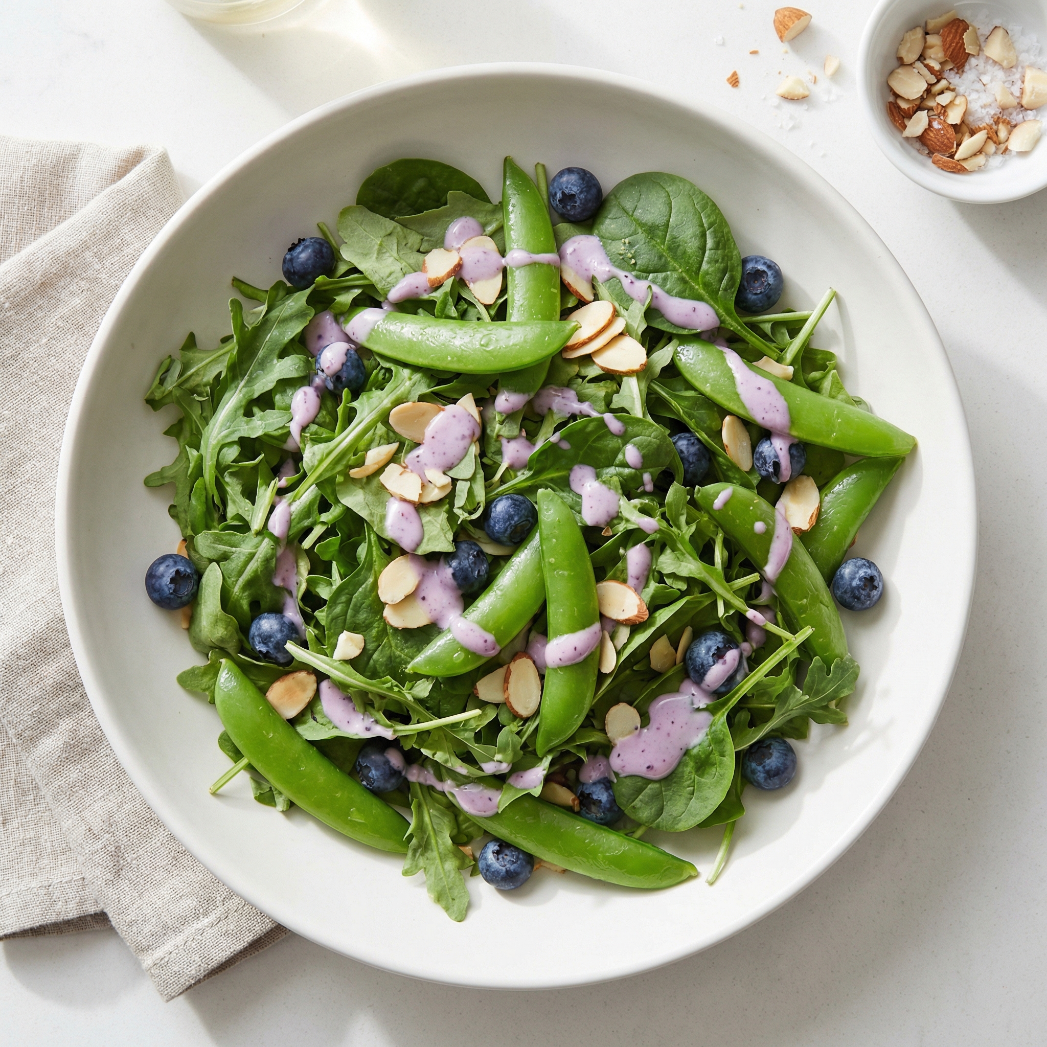 Blueberry and Sugar Snap Pea Greens Salad