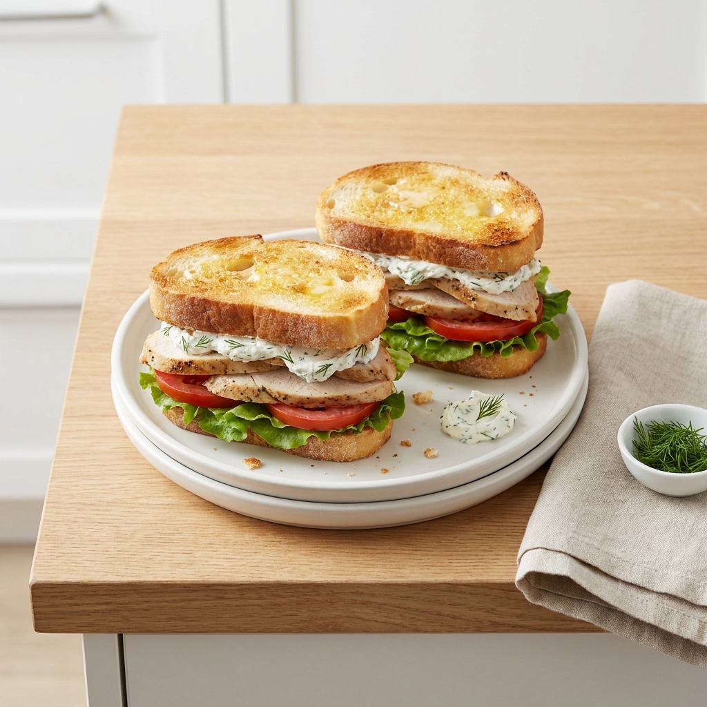 Summertime Chicken Sandwich on French Bread