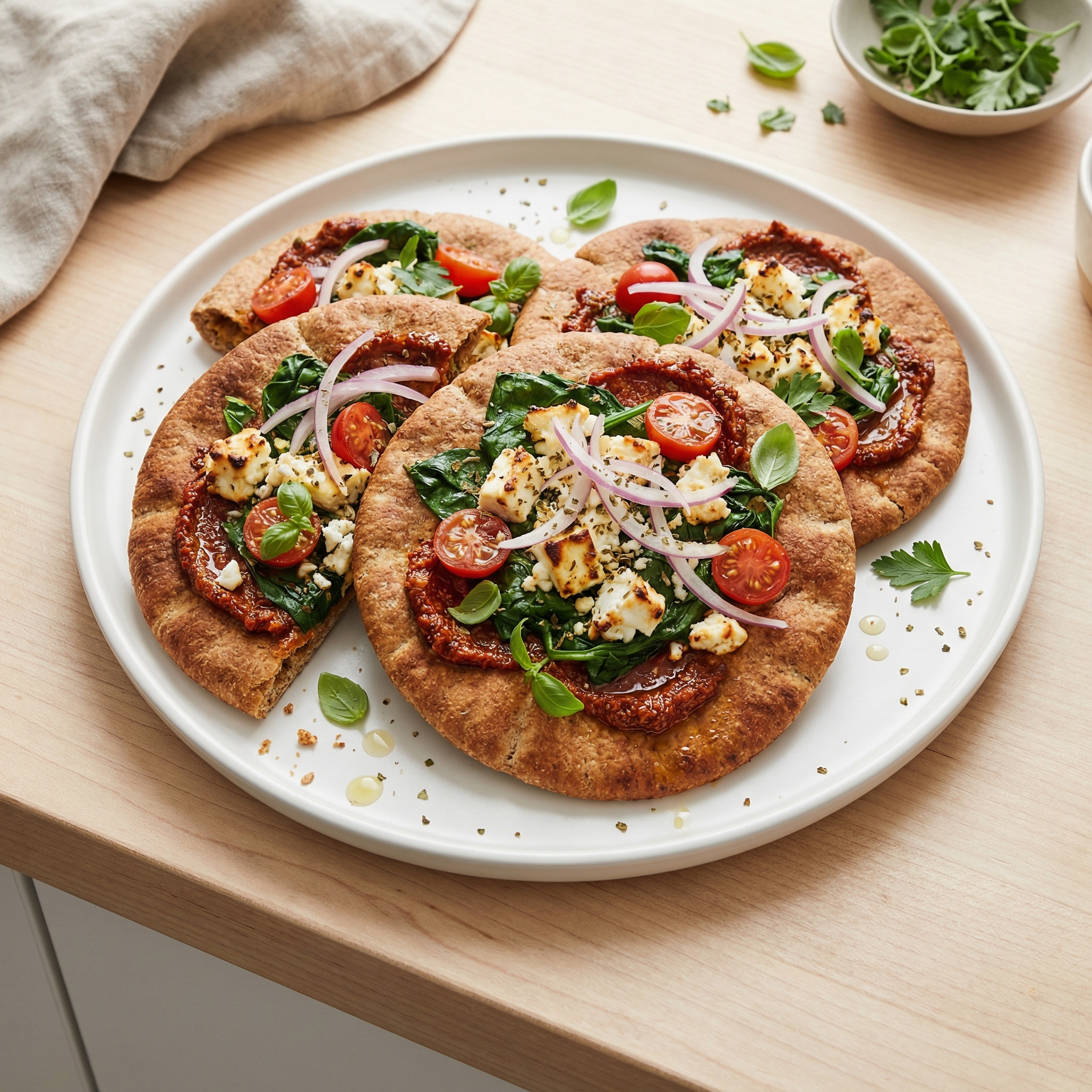 Spinach and Feta Pita Bake