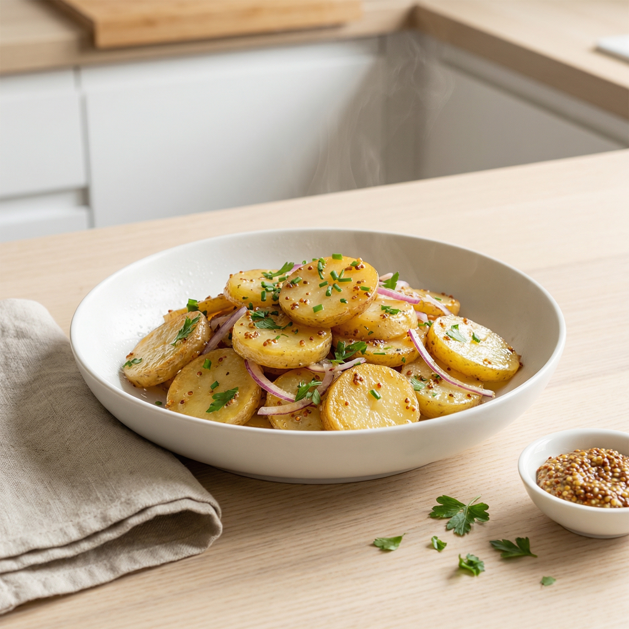 Schwabischer Kartoffelsalat (German Potato Salad - Swabian-Style)