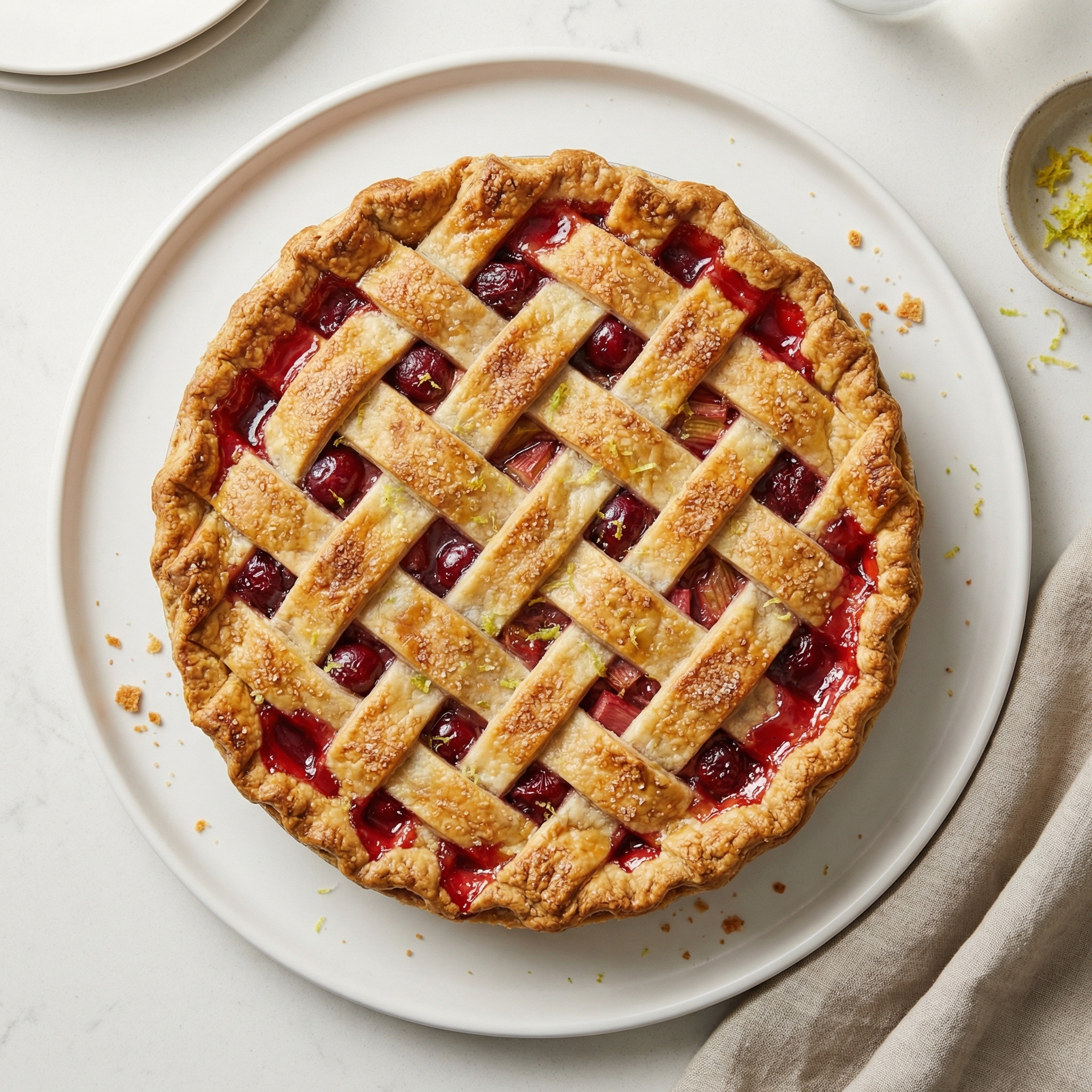 Cherry Rhubarb Pie
