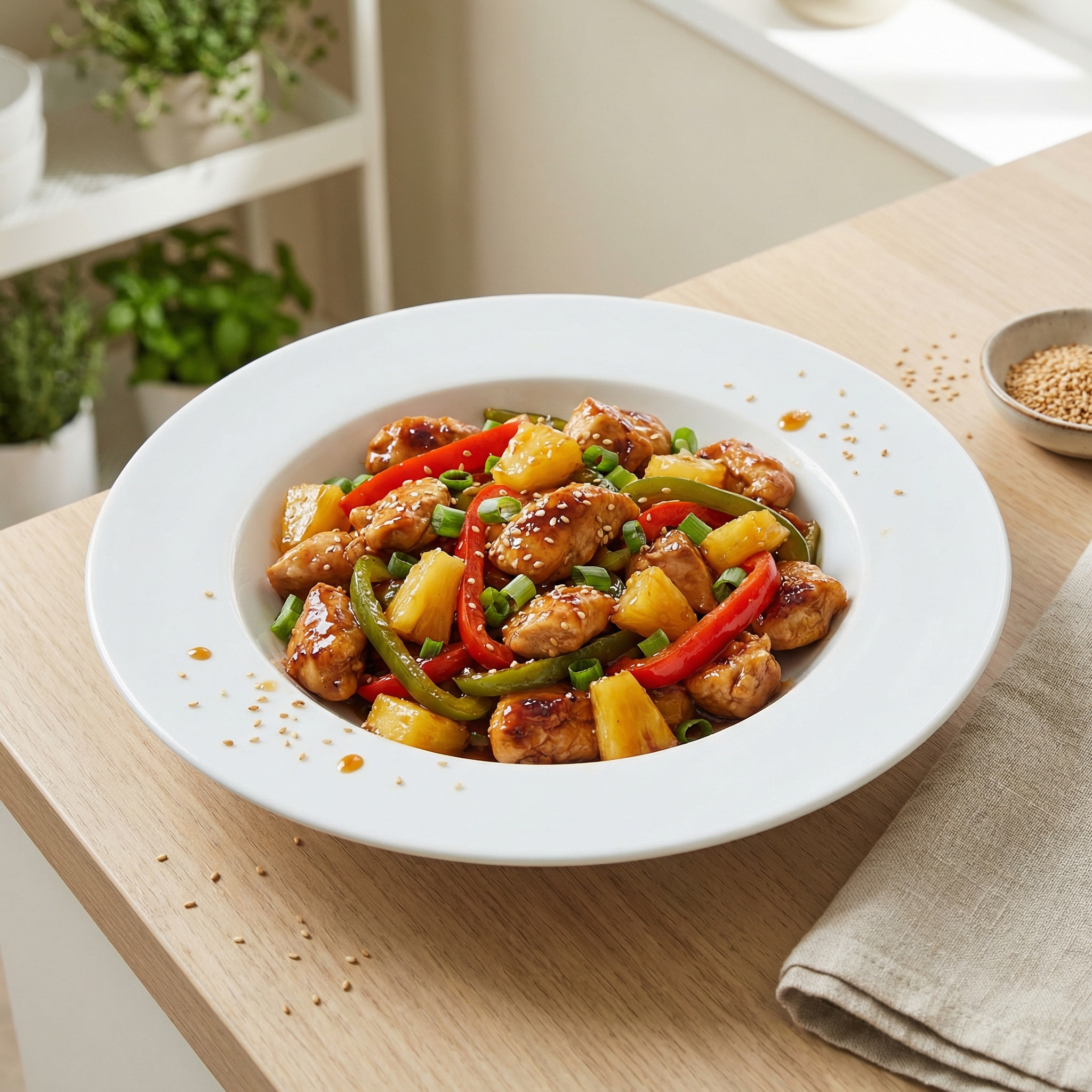 Stir-Fried Chicken With Pineapple and Peppers