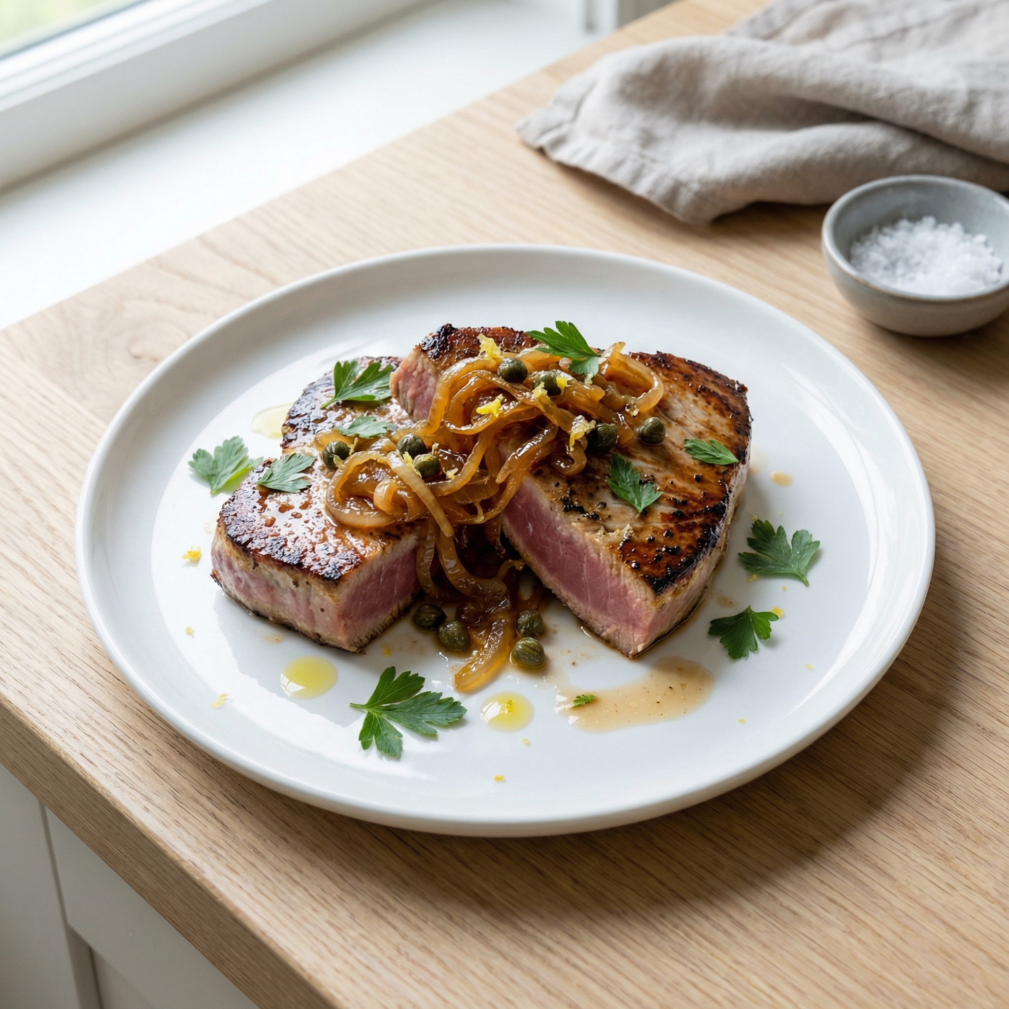 Sicilian-Style Sweet-and-Sour Tuna Steaks