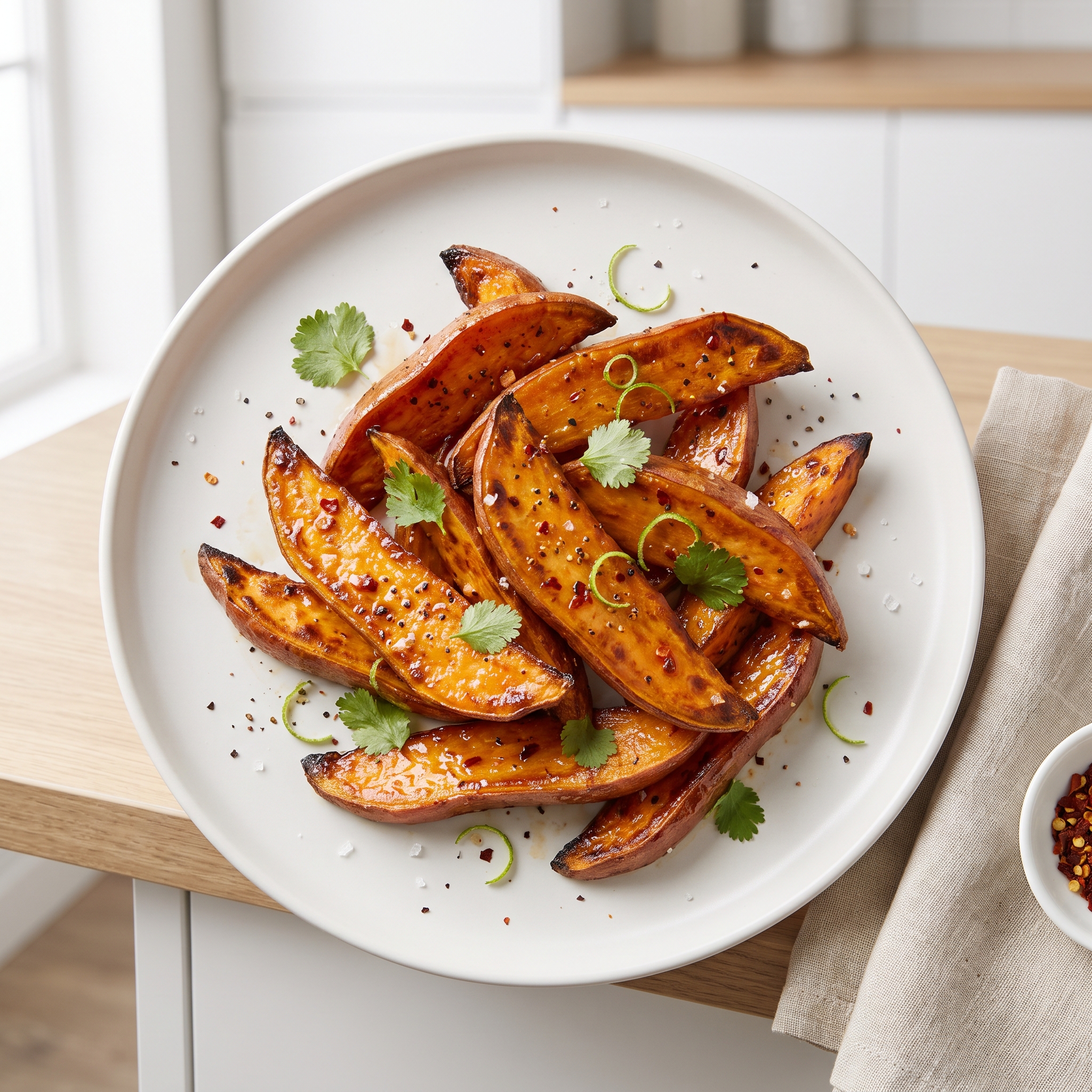 Sweet and Spicy Air Fried Sweet Potatoes