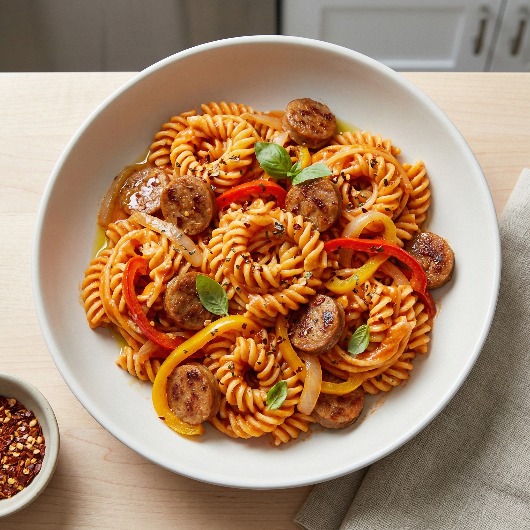 Sweet and Spicy Sausage and Pepper Pasta