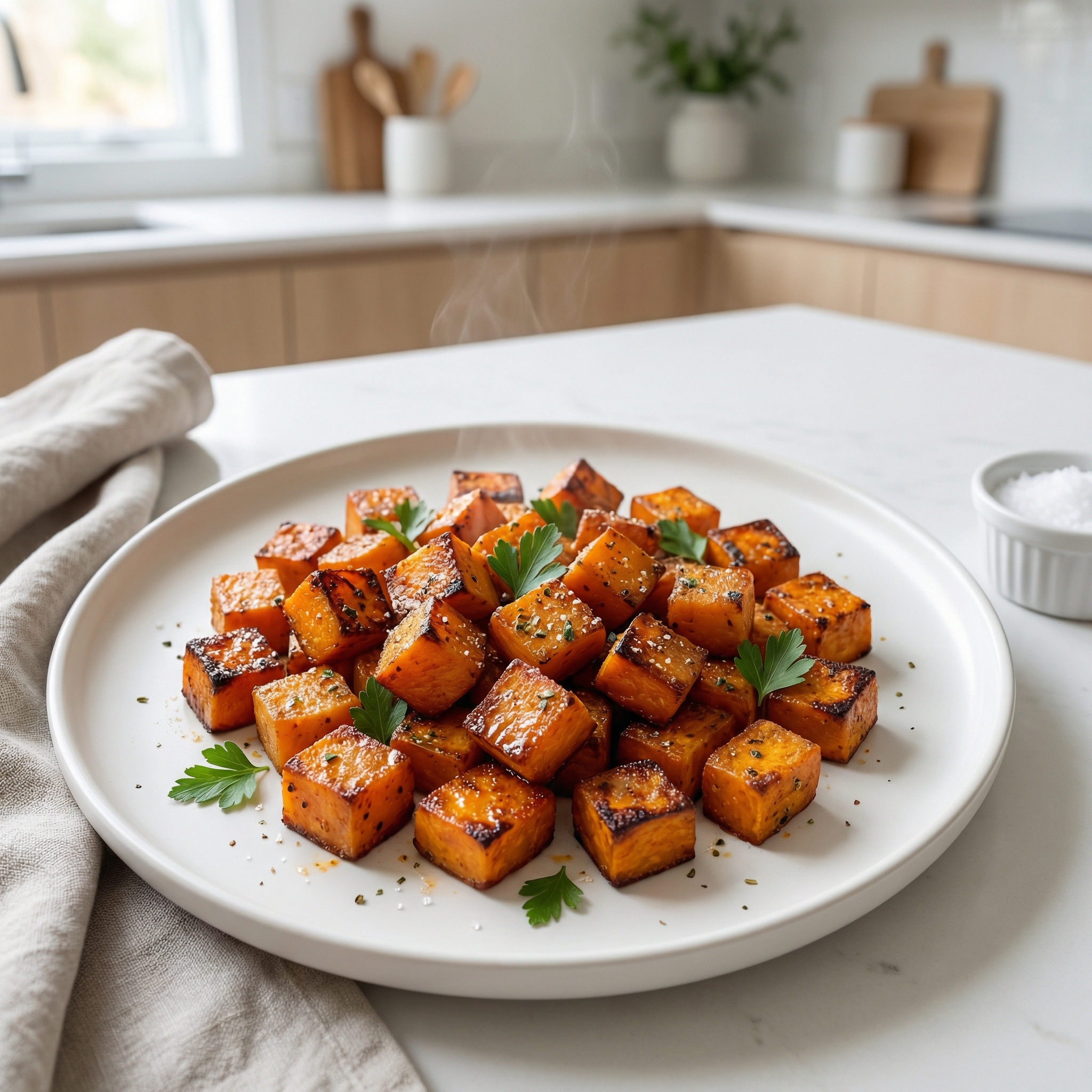 Sweet-Heat Roasted Sweet Potato Bites