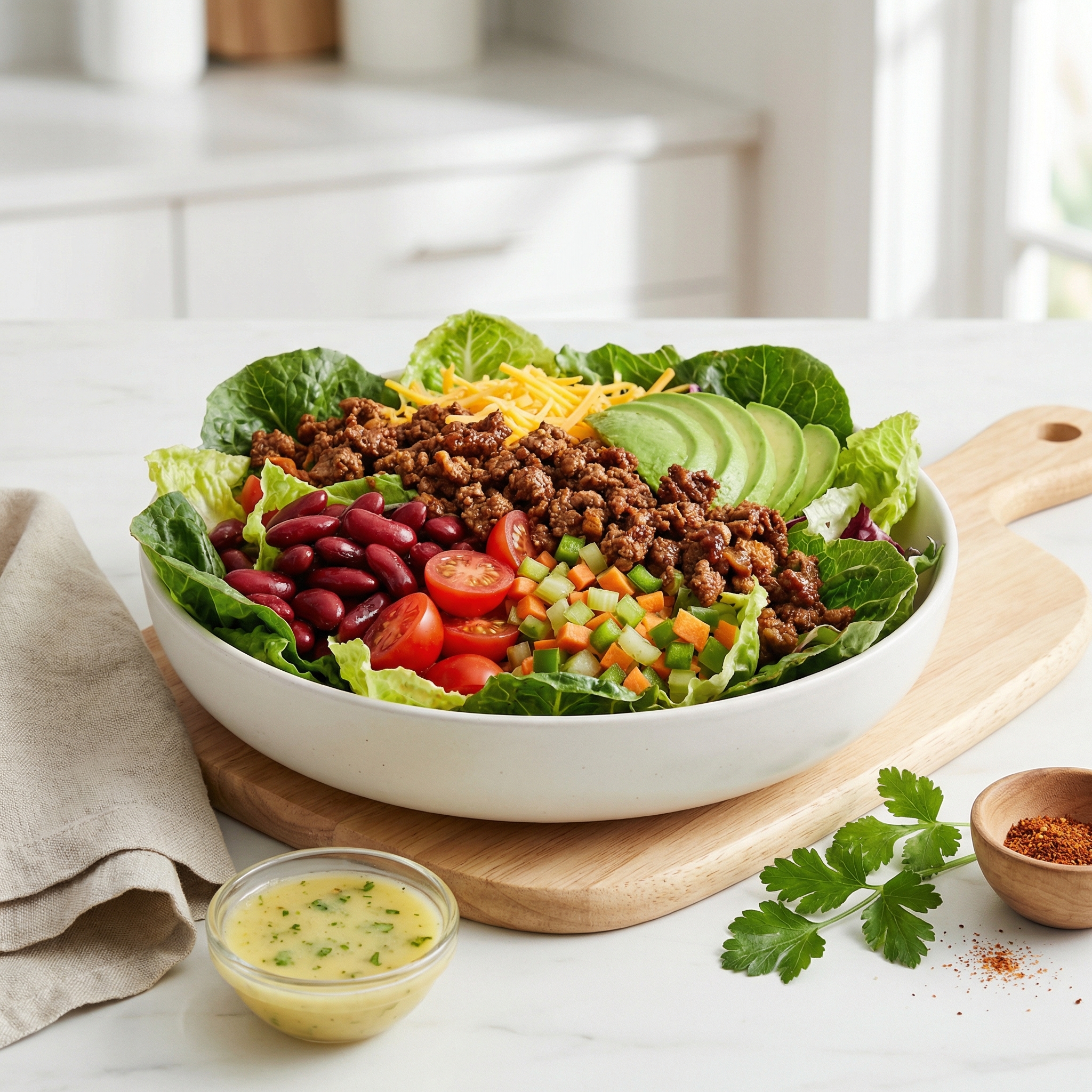 Lime-Champagne Taco Salad with Zesty Dressing