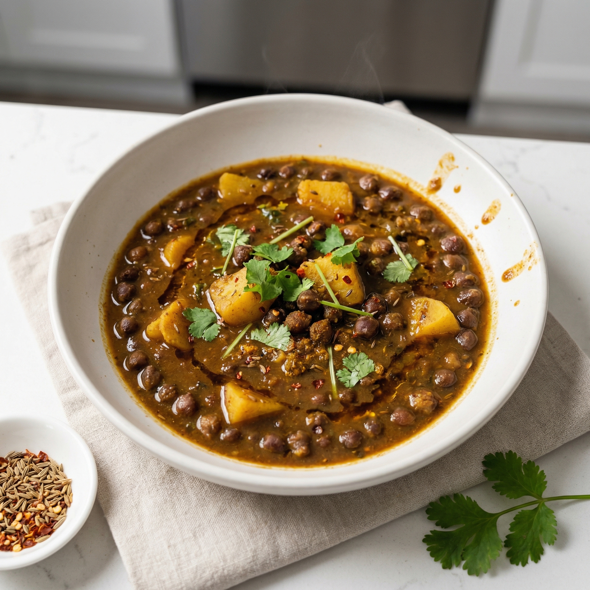 Kala Chana and Potato Curry