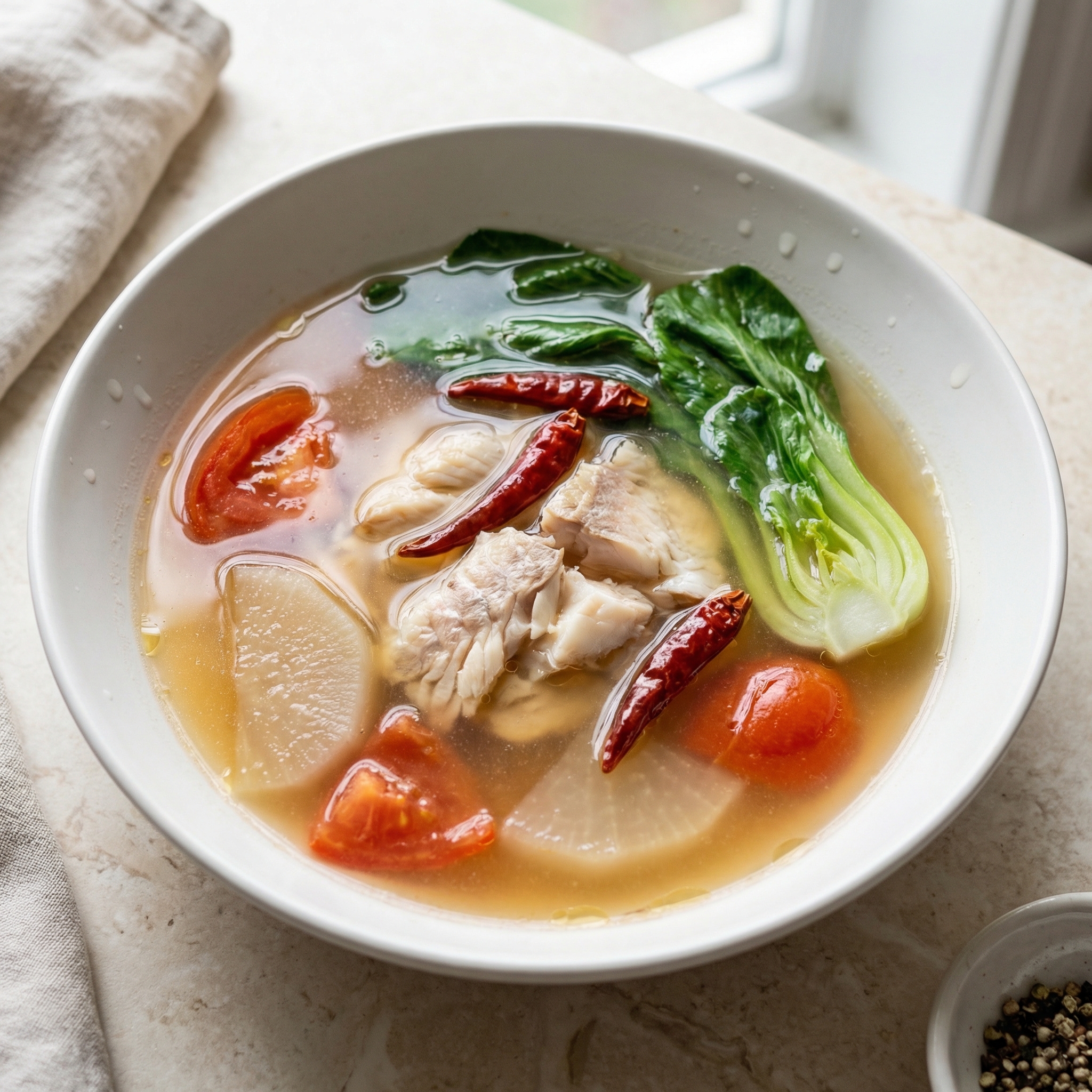 Tilapia Sinigang – Filipino Tamarind Sour Soup