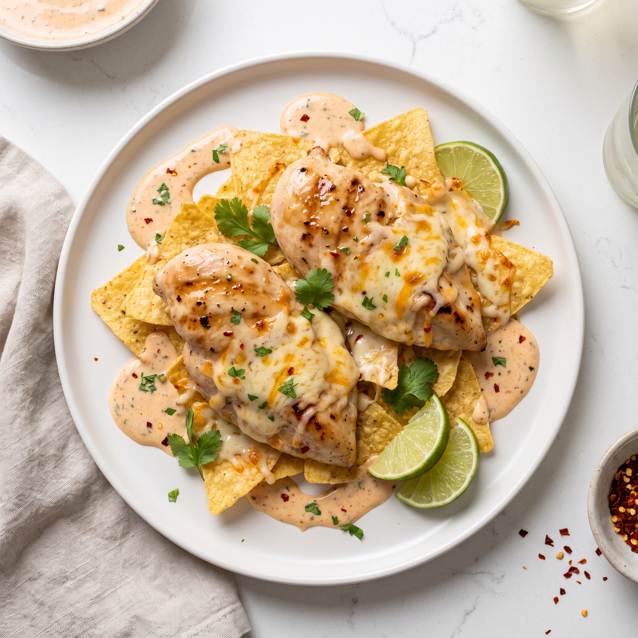 Tequila-Lime Chicken with Mexi-Ranch and Cheese