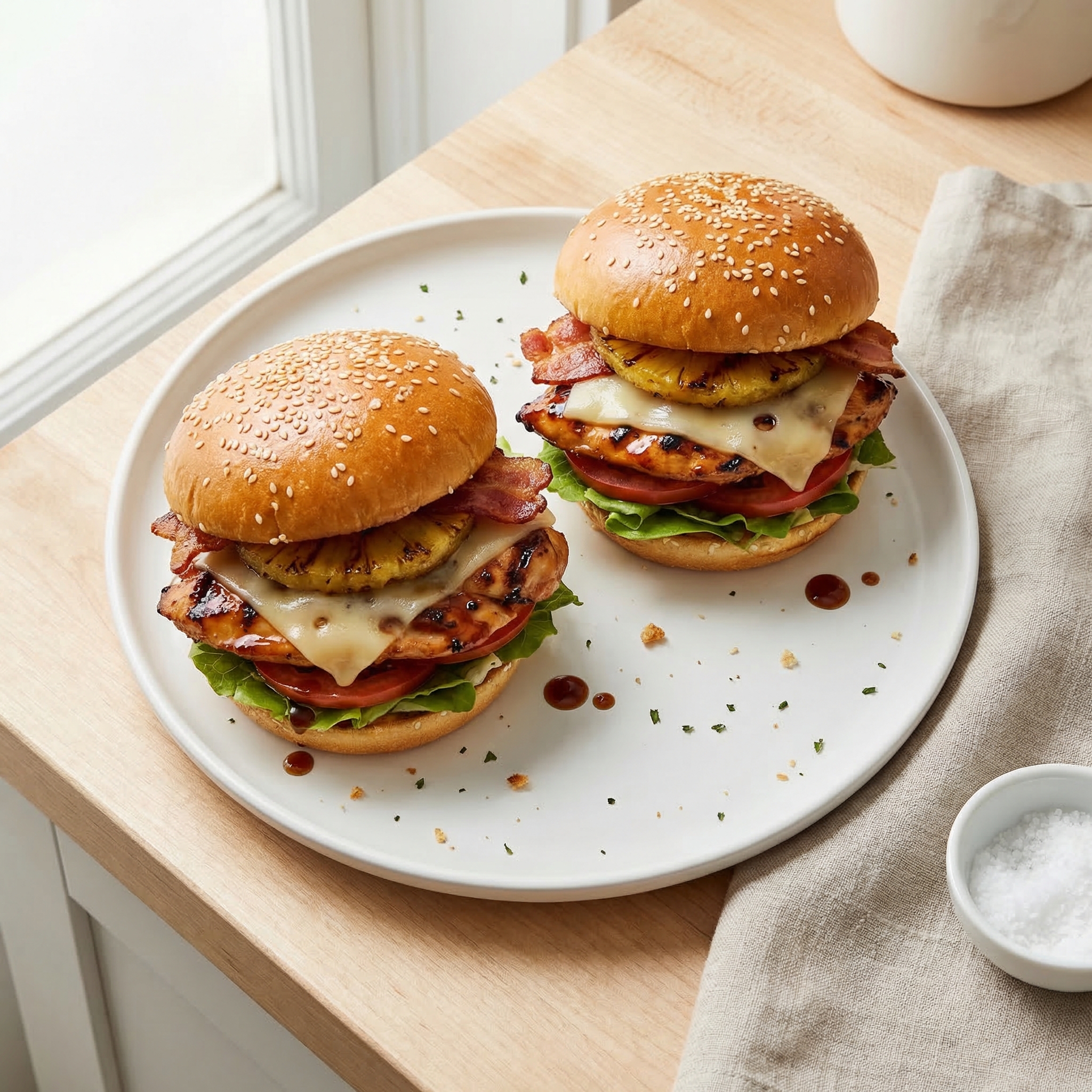 Hawaiian-Style Teriyaki Chicken Burgers