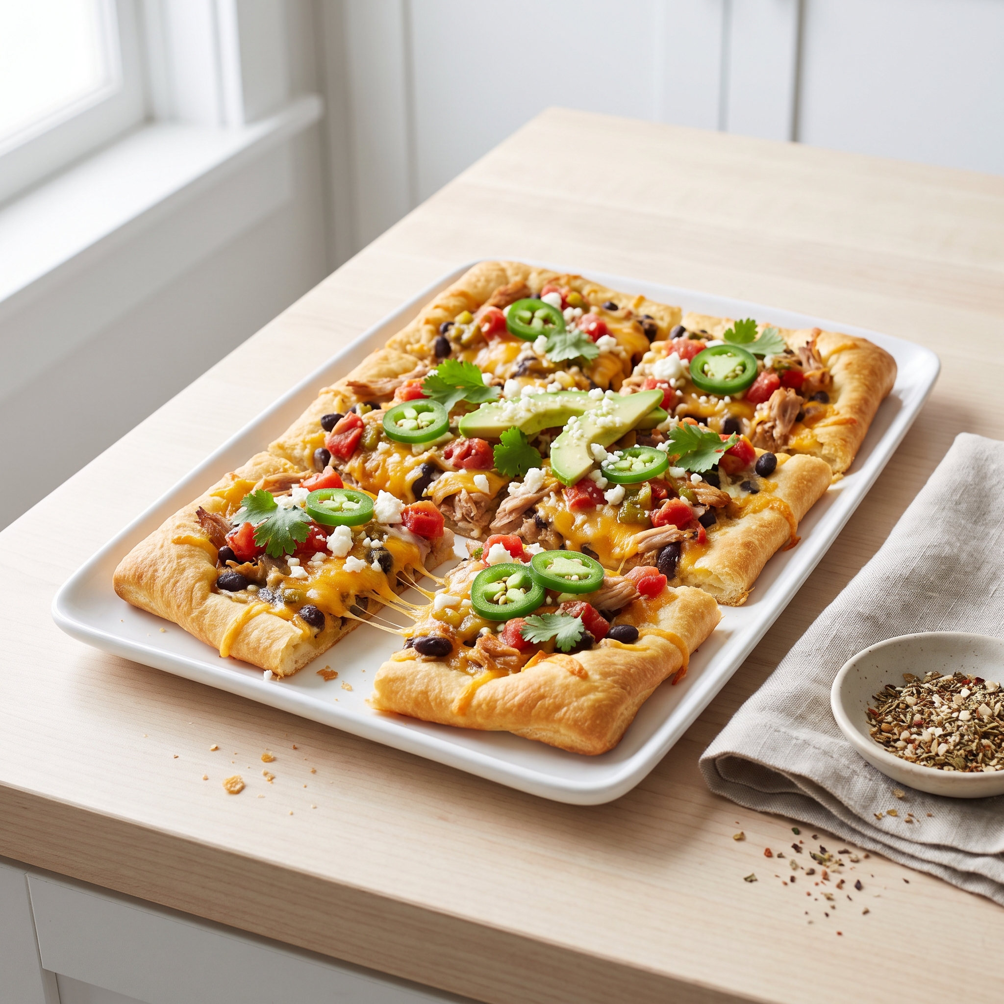 Tex-Mex Pulled Pork Crescent Squares