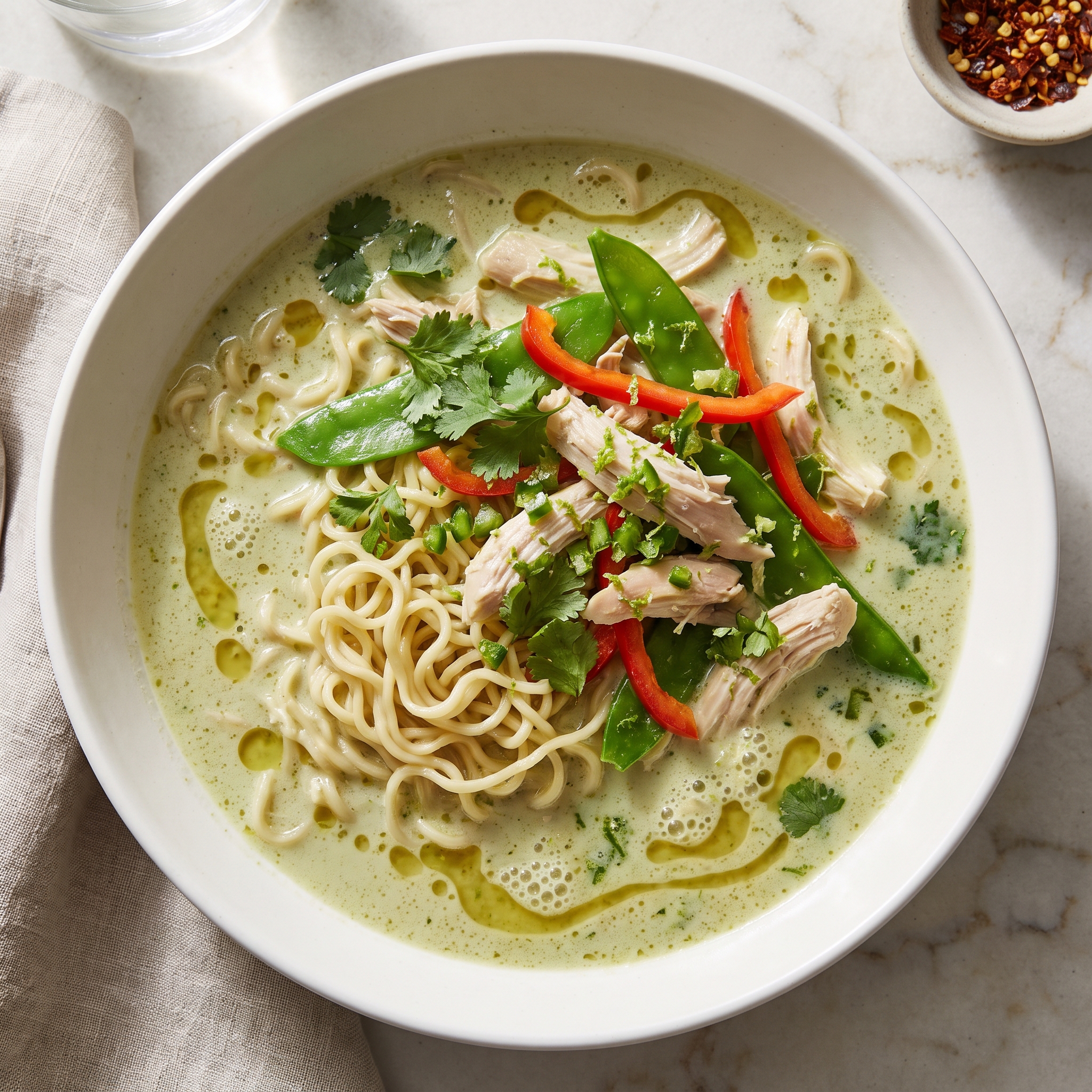 Thai-Inspired Green Curry Chicken Ramen