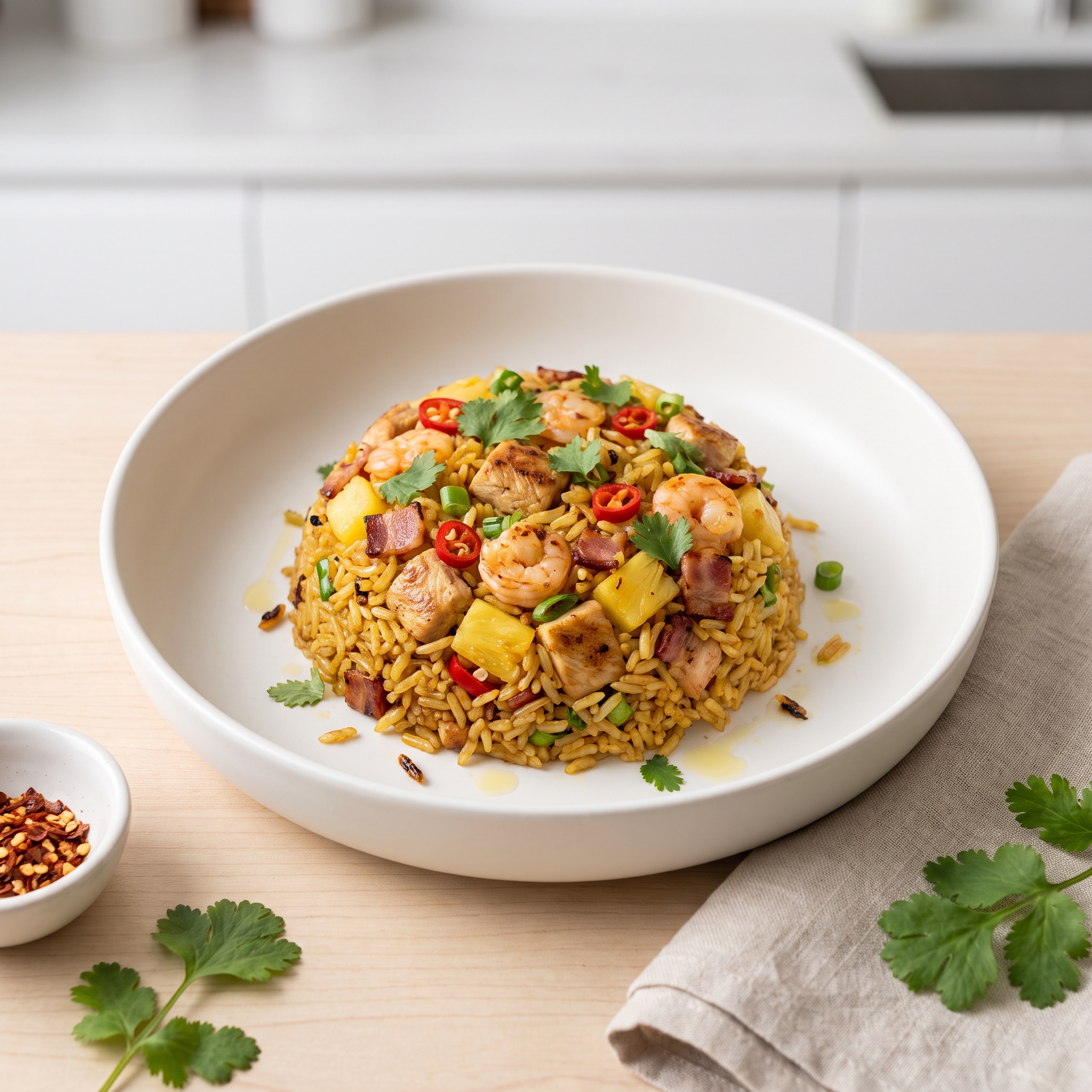 Thai Fried Rice with Pineapple and Chicken