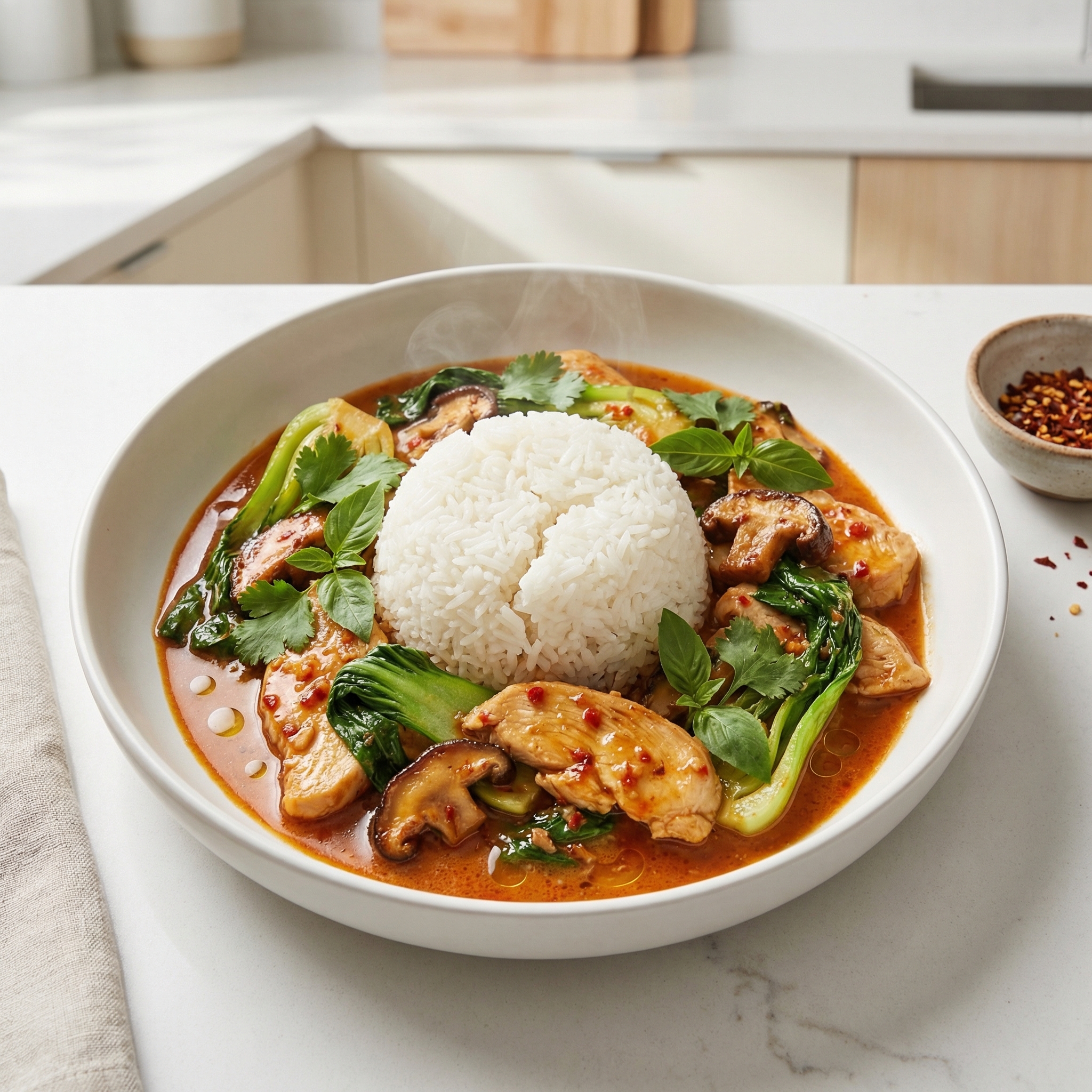 Thai Red Curry Chicken Stir-Fry with Bok Choy