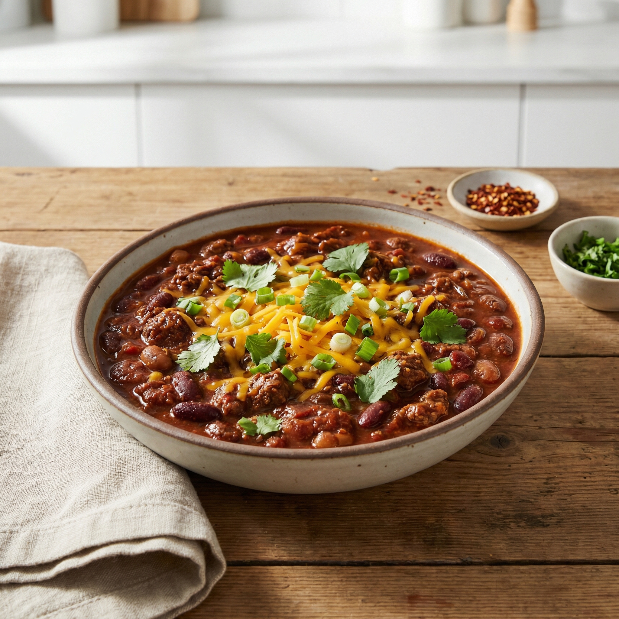 Robust Three-Bean Ground Beef Chili