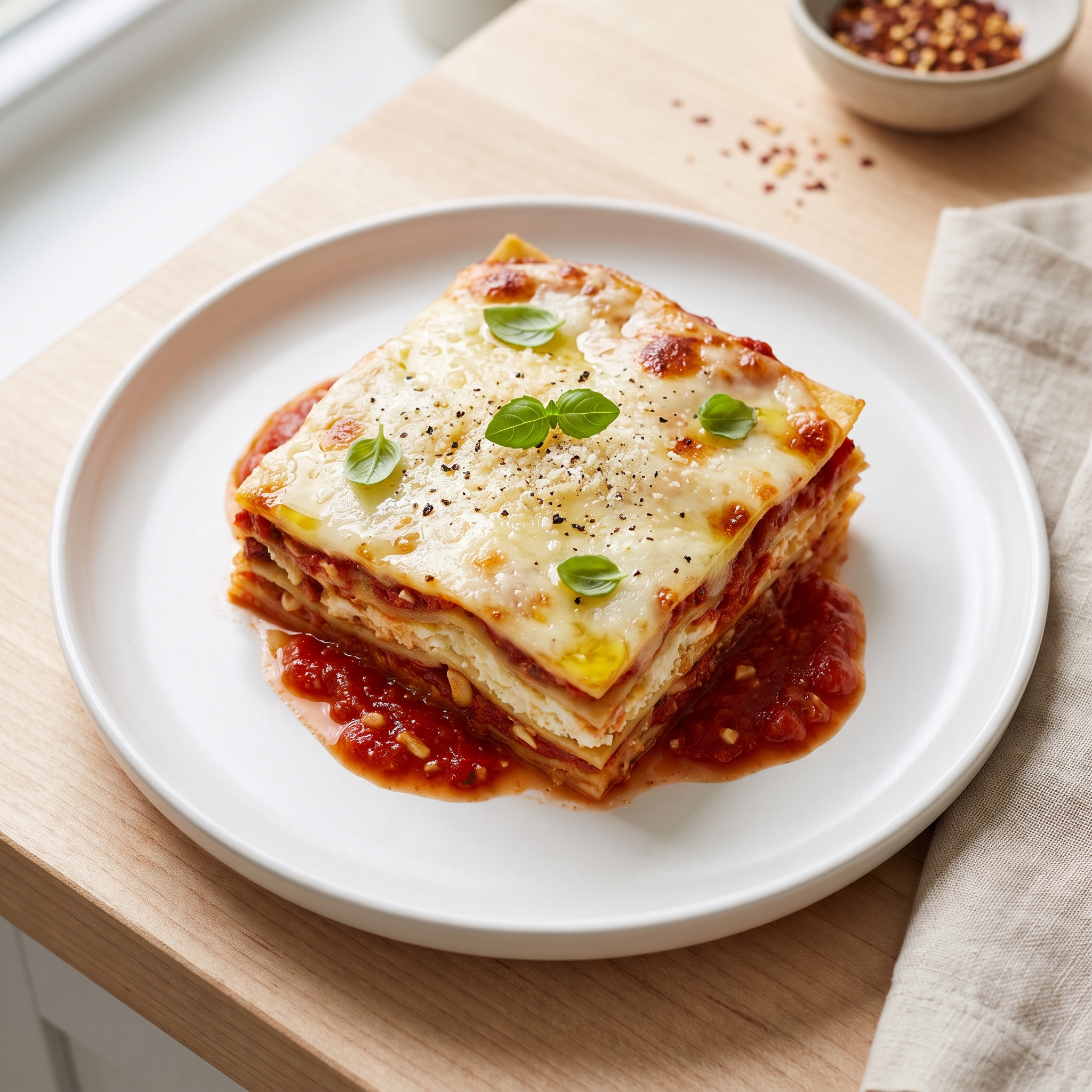 Three-Cheese Baked Lasagna